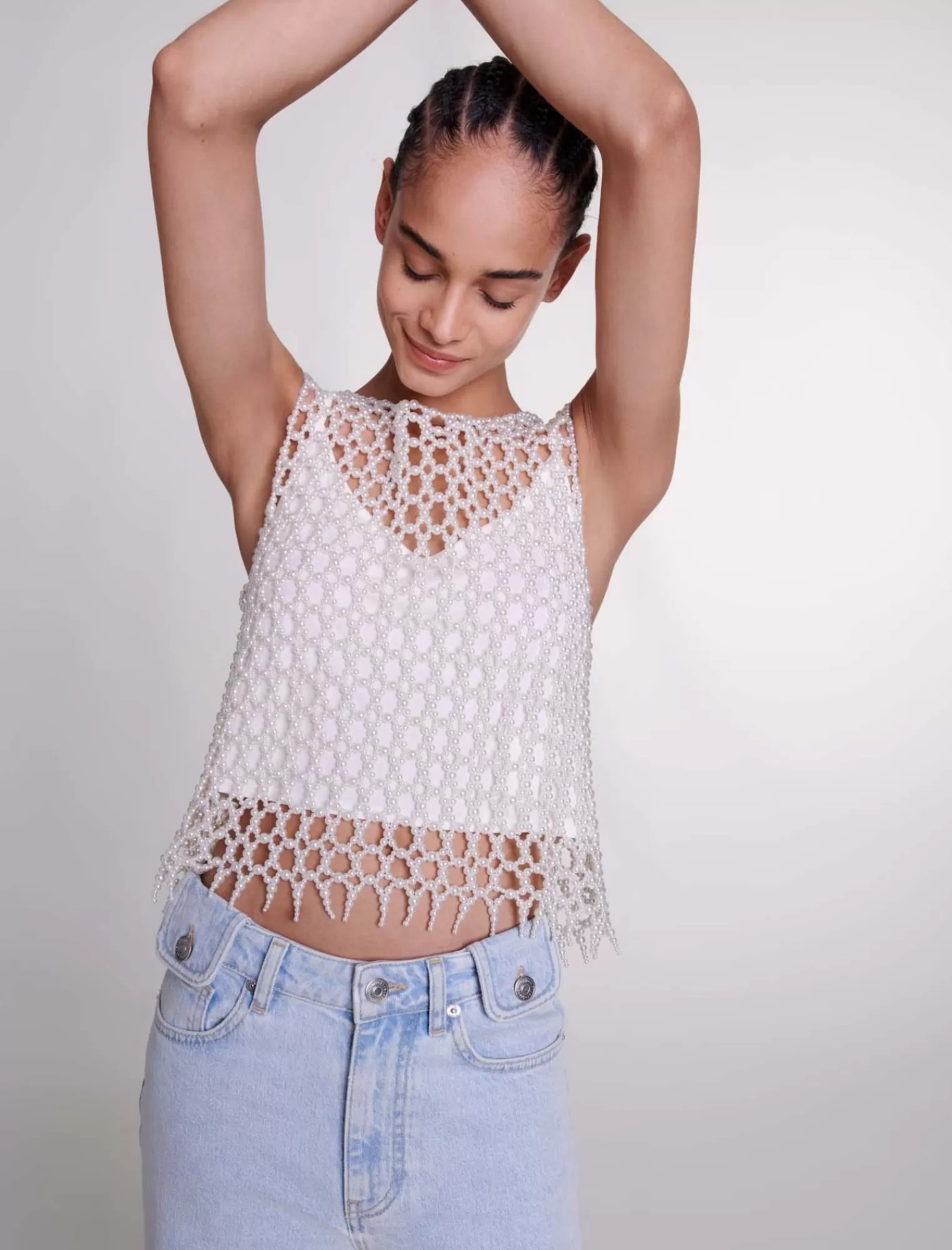 Women Maje Beaded Top