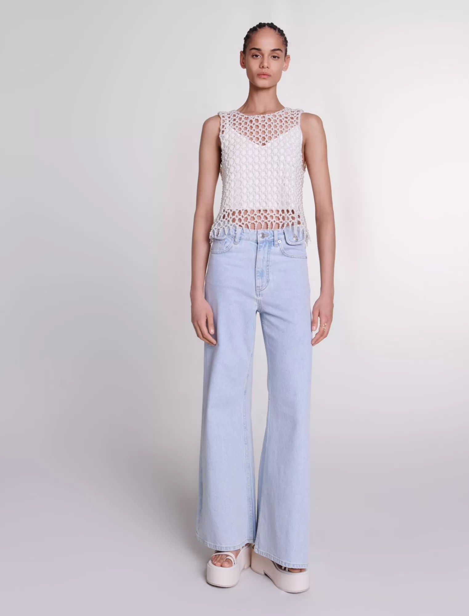 Women Maje Beaded Top