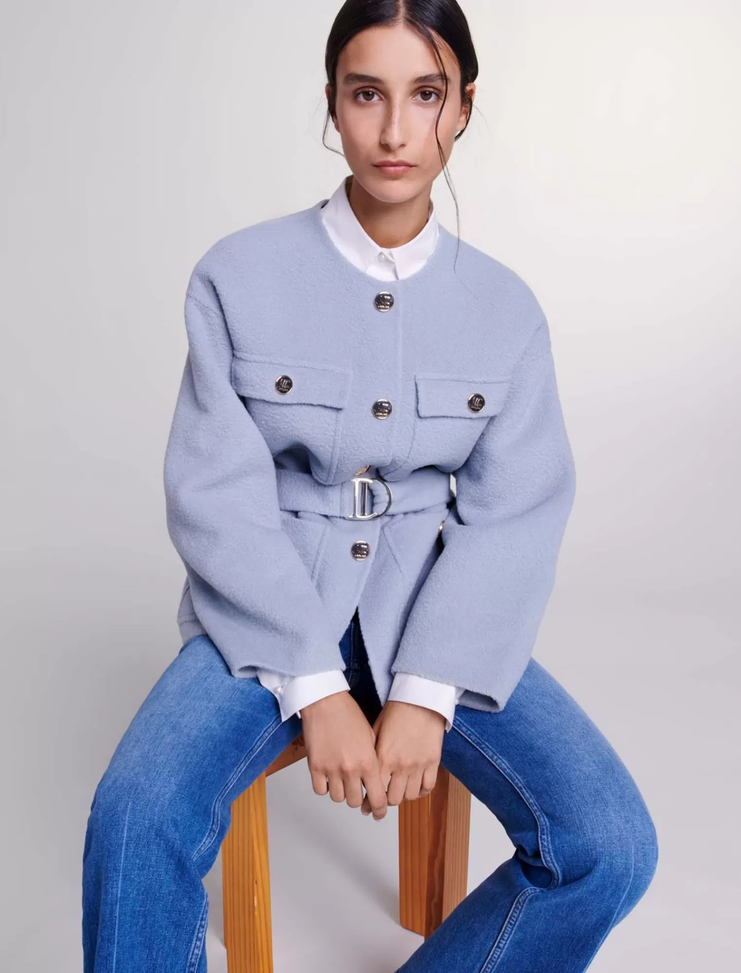 Women Maje Belted Jacket
