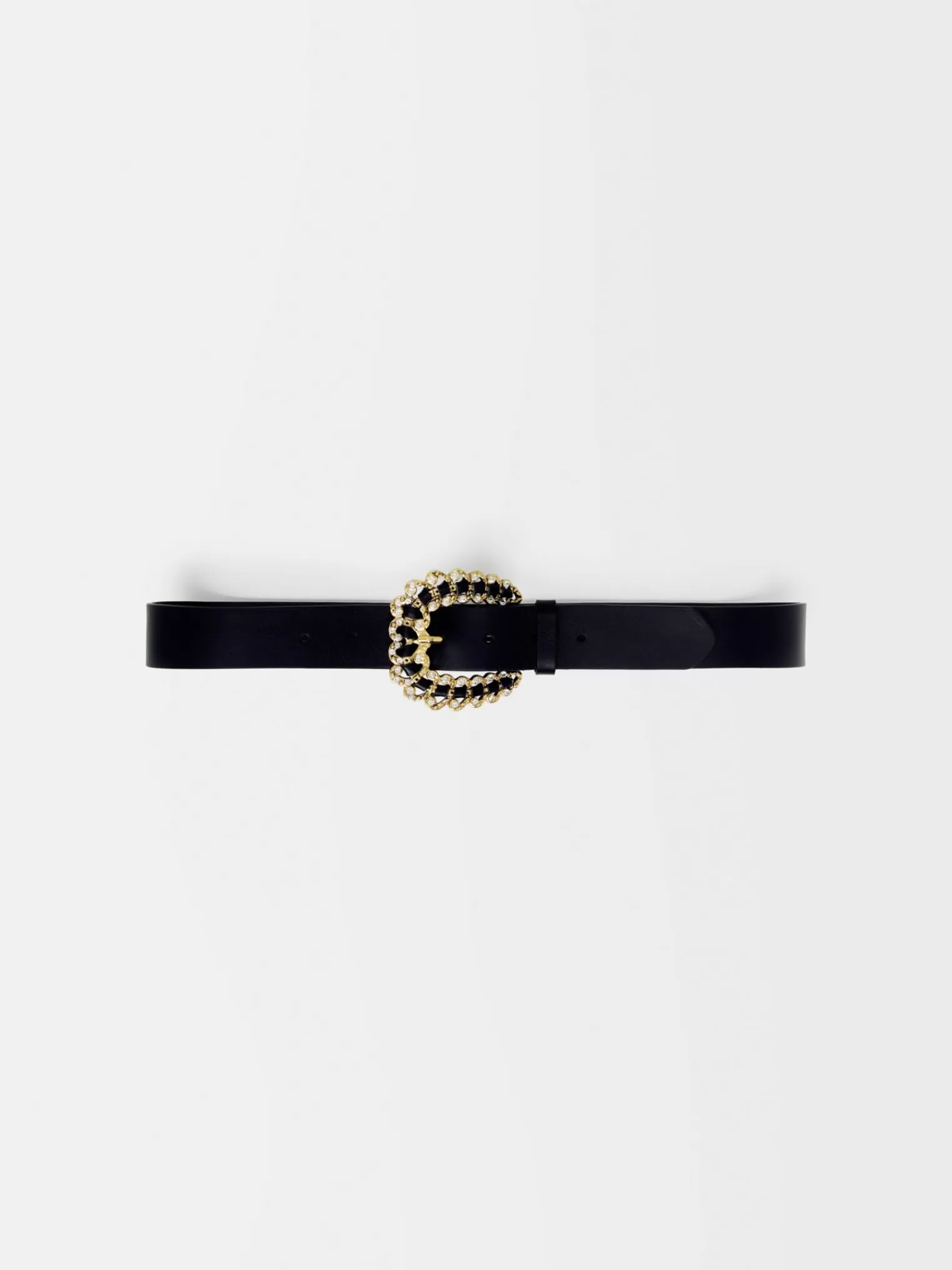 Women Maje Black Leather Belt