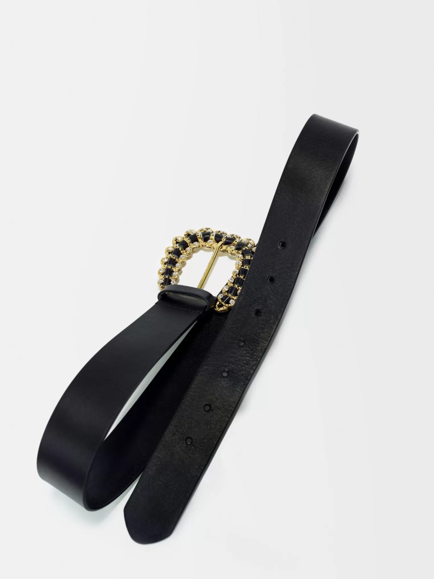 Women Maje Black Leather Belt