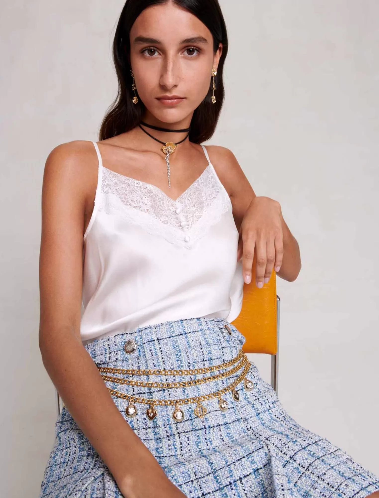 Women Maje Camisole Top In Silk
