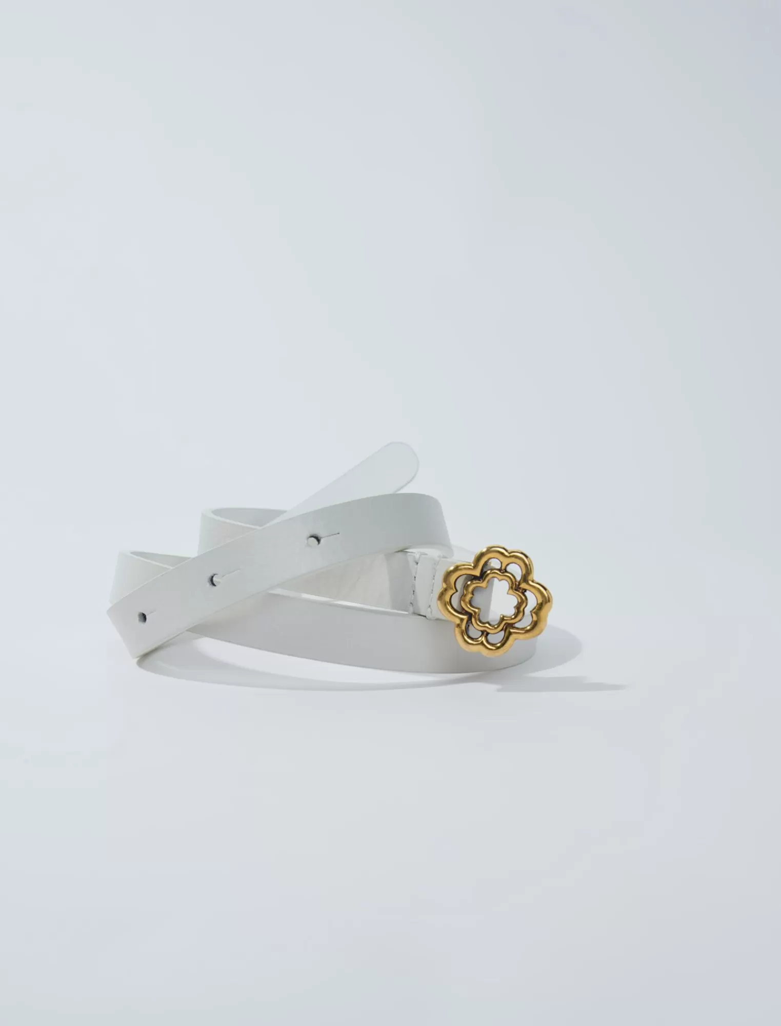 Women Maje Clover Buckle Faux Leather Belt