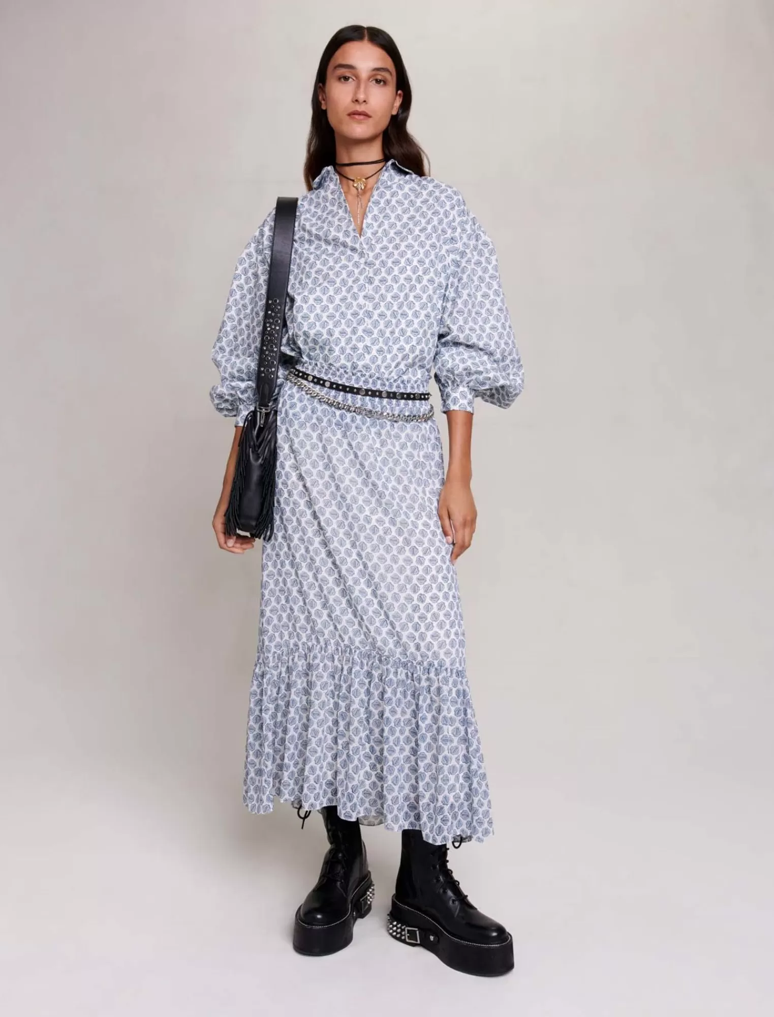 Women Maje Clover Monogram Asymmetric Skirt
