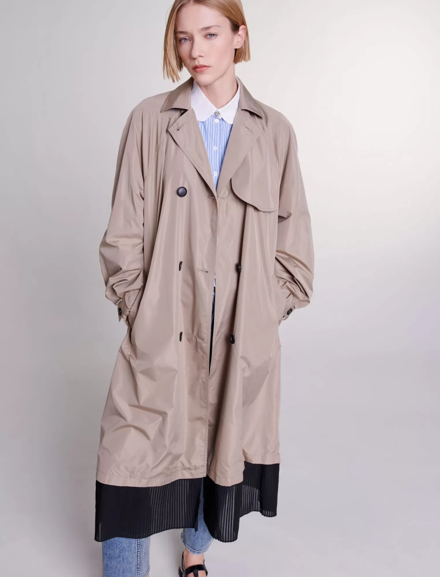 Women Maje Contrast Trench