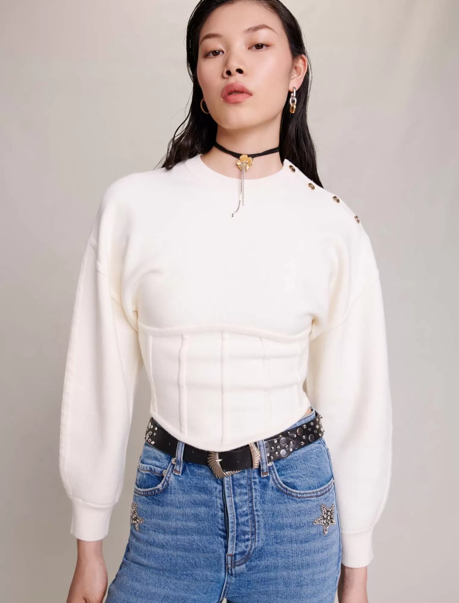 Women Maje Corset Sweater