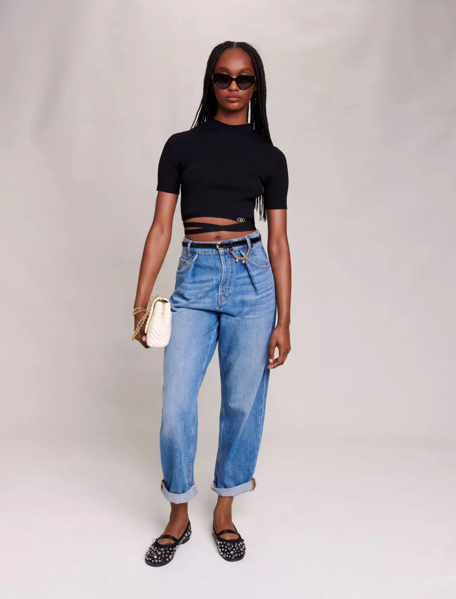 Women Maje Criss Crossed Cropped Top