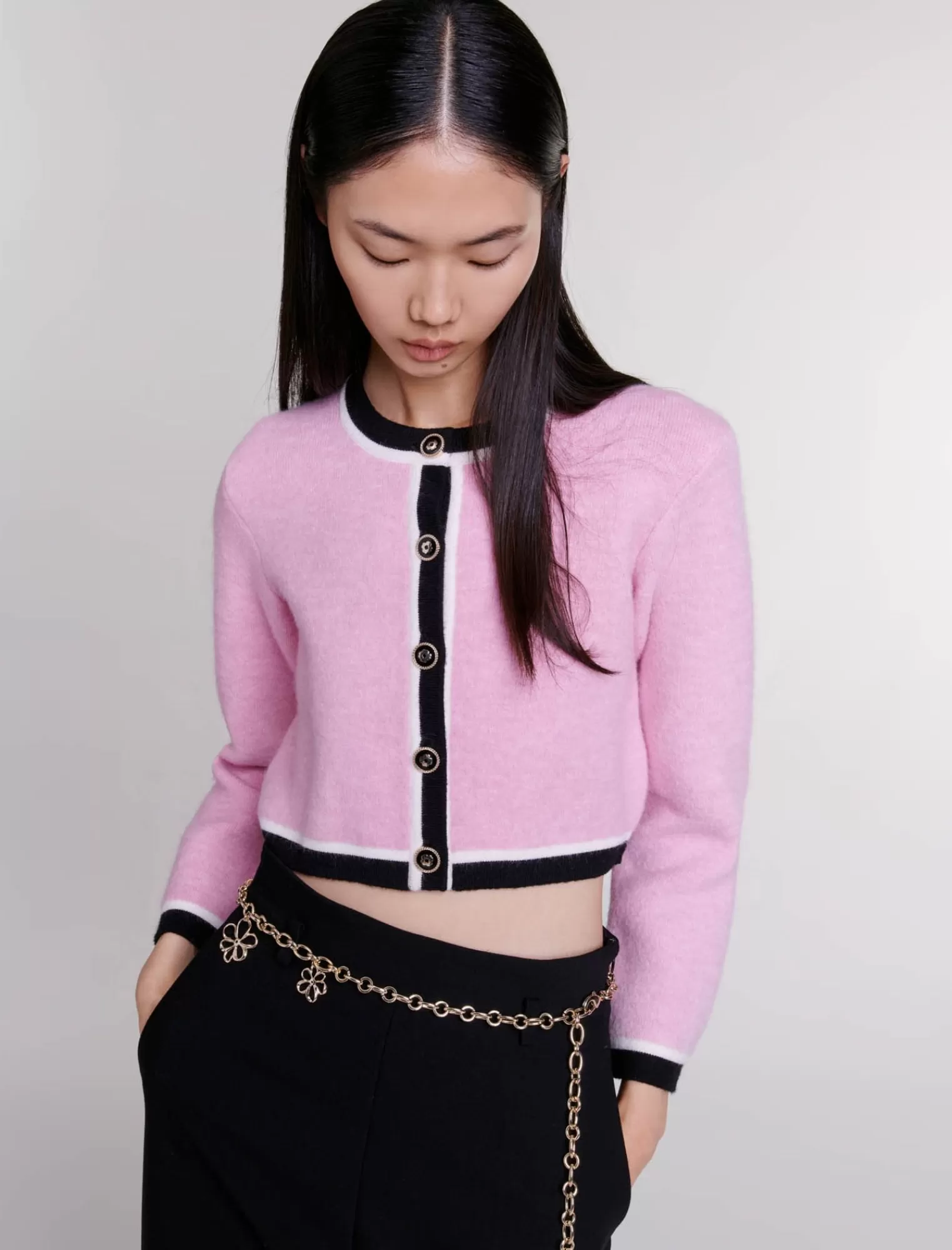 Women Maje Cropped Knit Cardigan