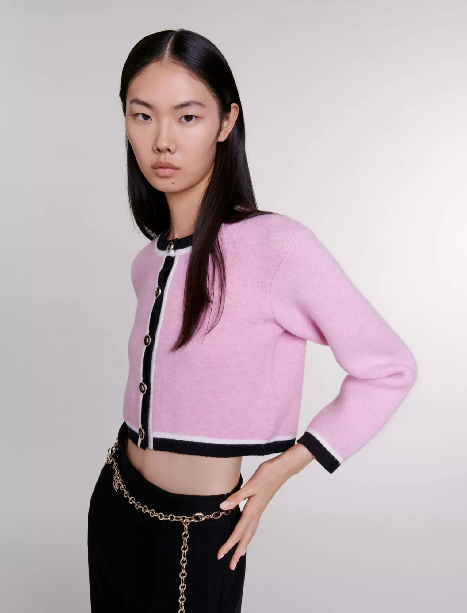 Women Maje Cropped Knit Cardigan
