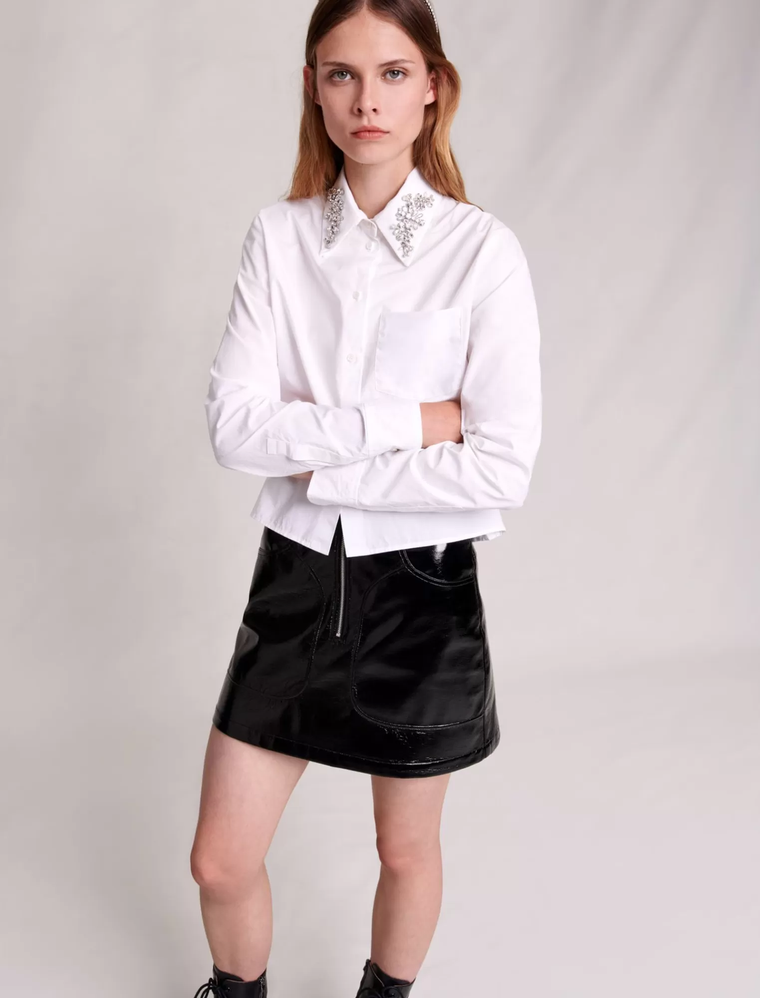 Women Maje Cropped Shirt