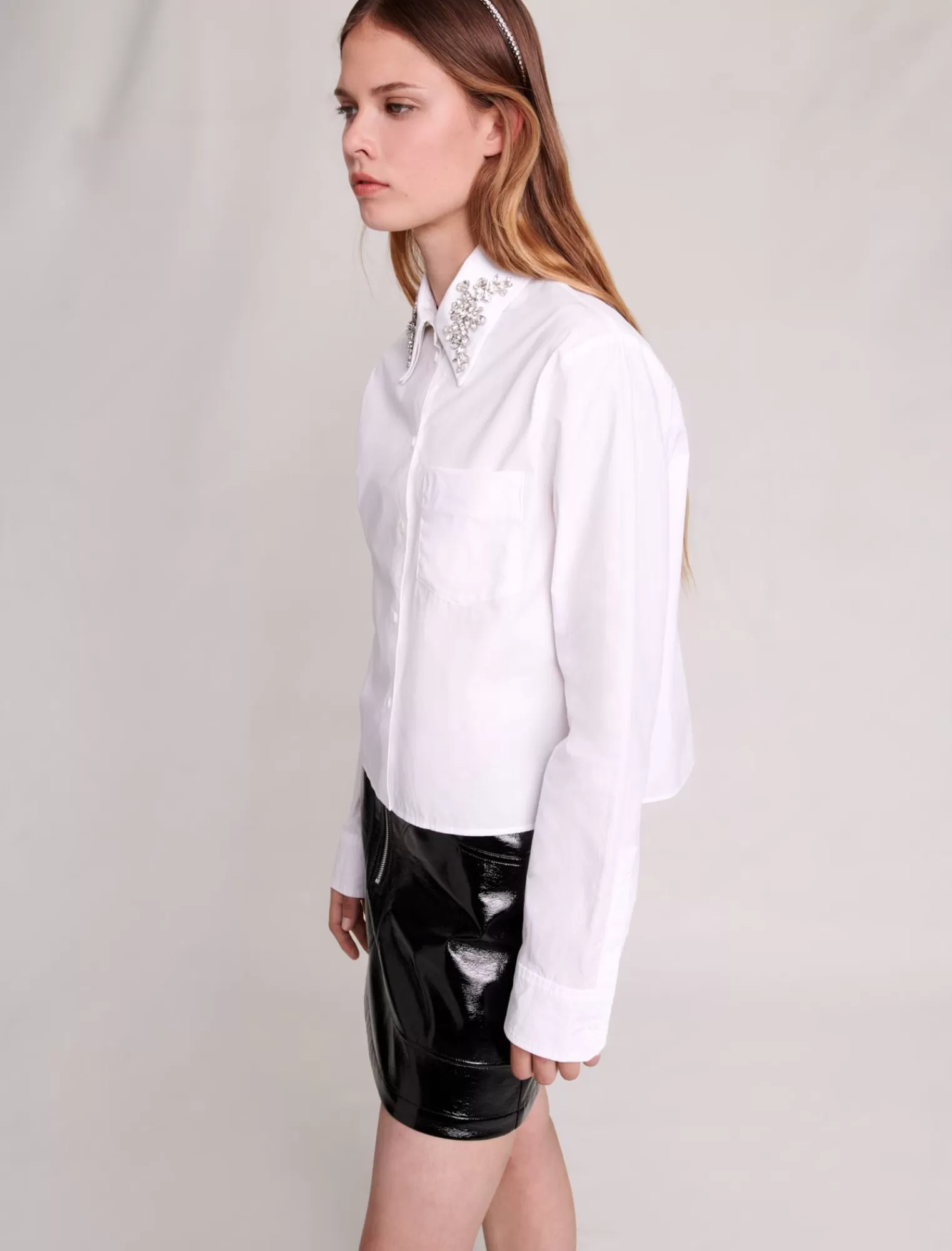 Women Maje Cropped Shirt