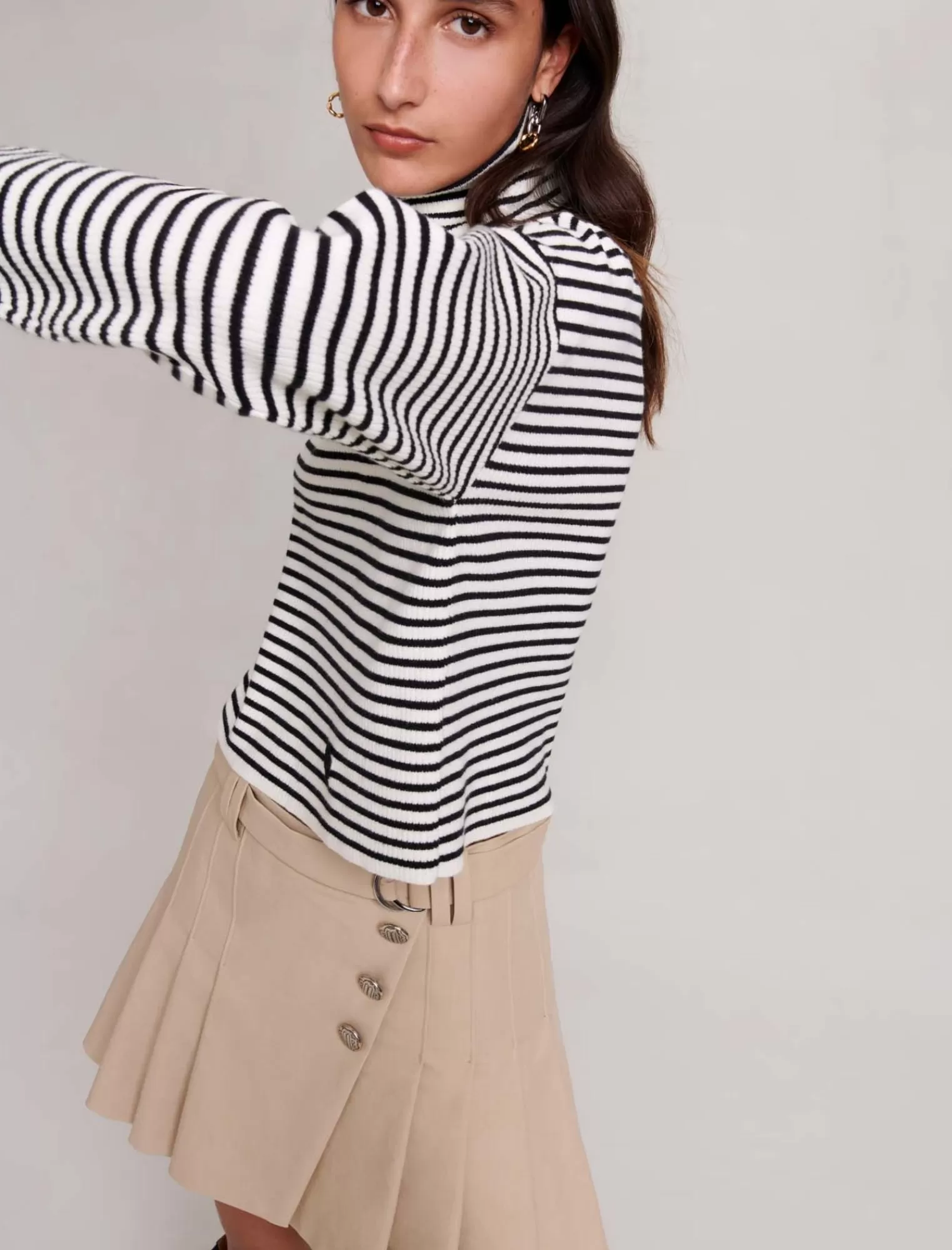 Women Maje Cropped Striped Pullover