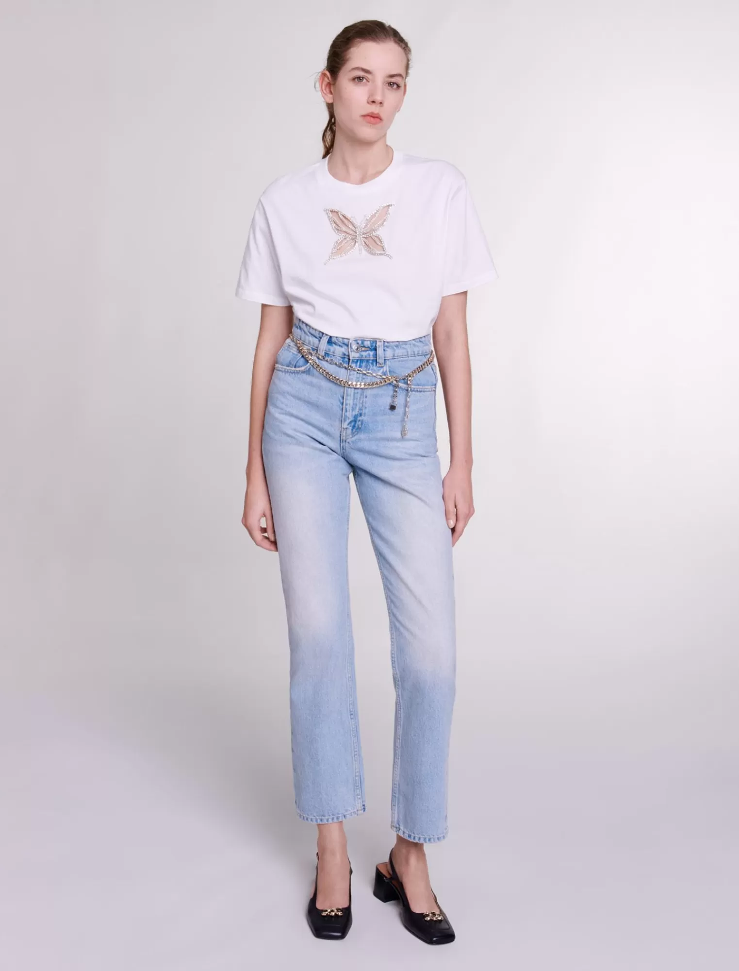 Women Maje Crystal Butterfly Tshirt