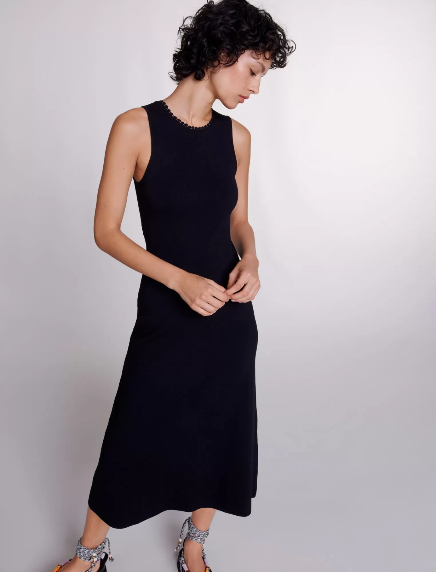 Women Maje Cutaway Knit Maxi Dress