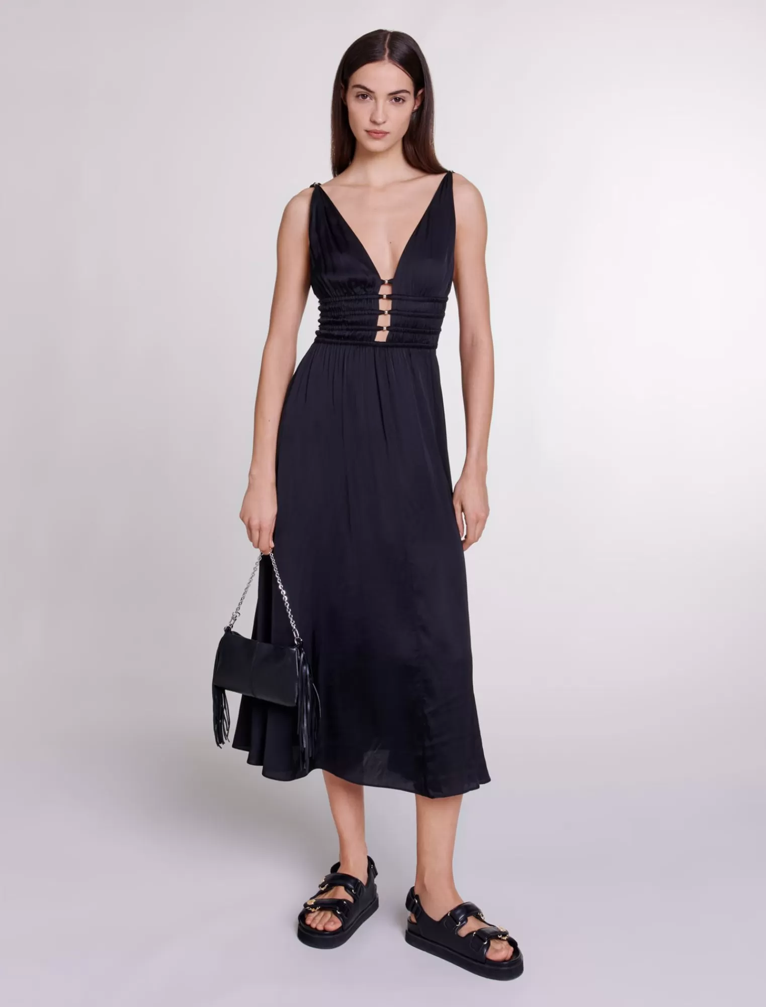 Women Maje Cutaway Maxi Dress