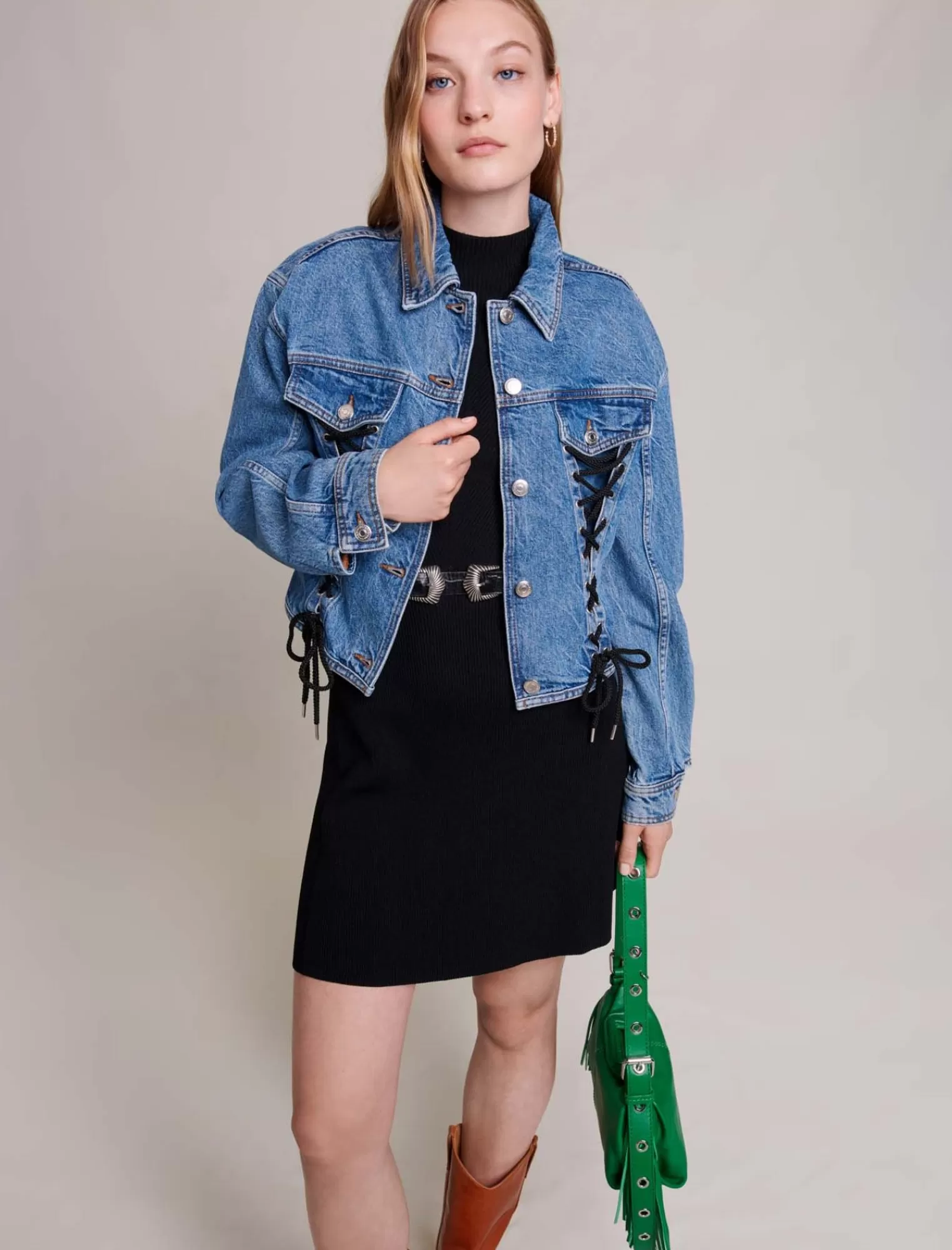 Women Maje Denim Jacket