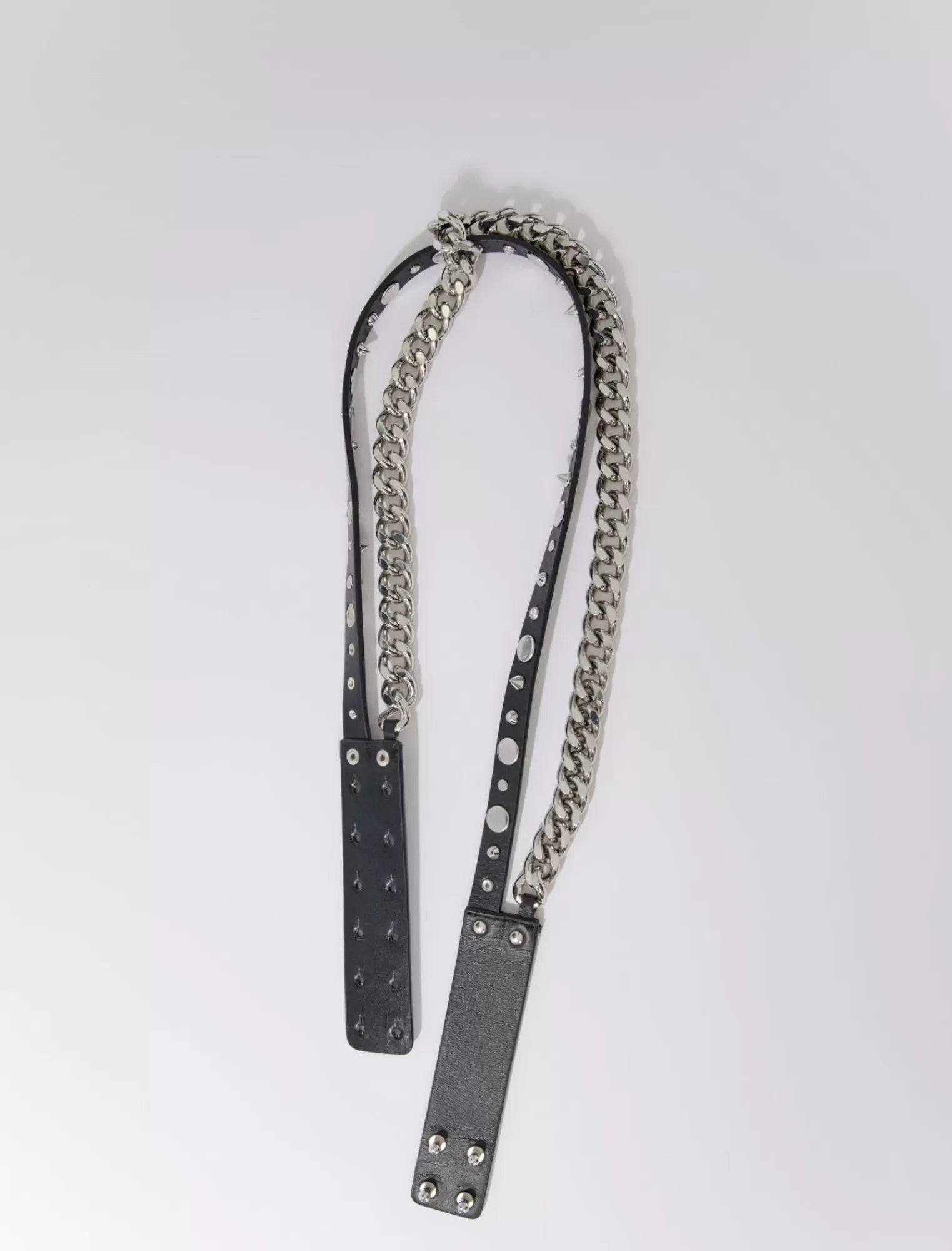 Women Maje Double Leather And Chain Belt