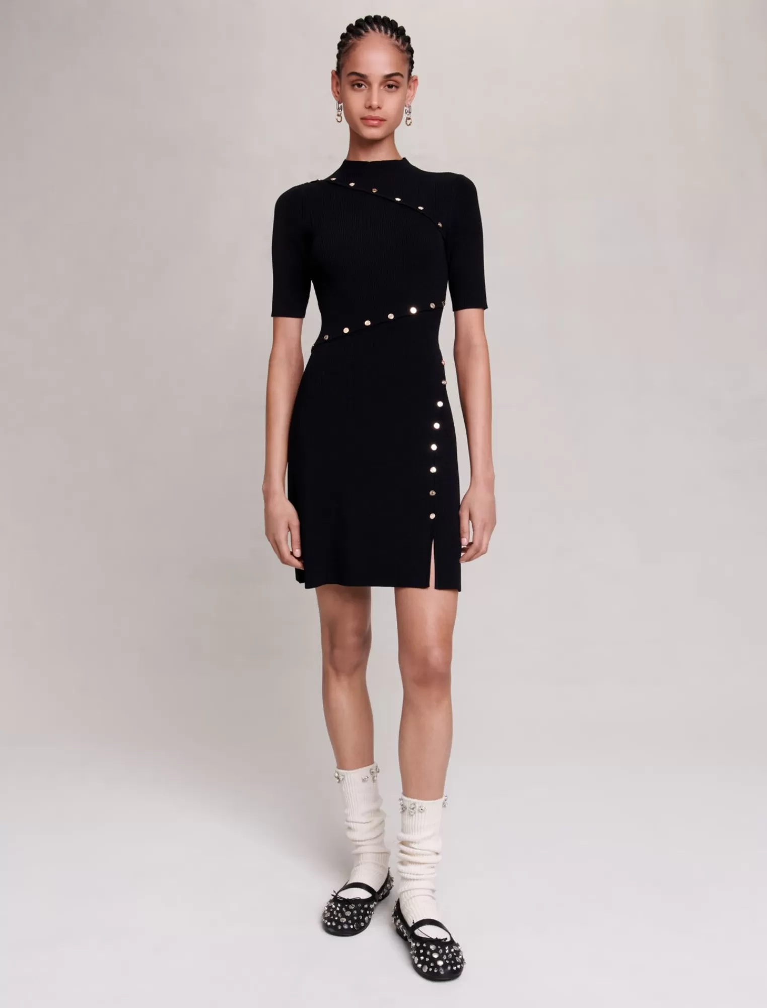 Women Maje Dress In Ribbed Knit