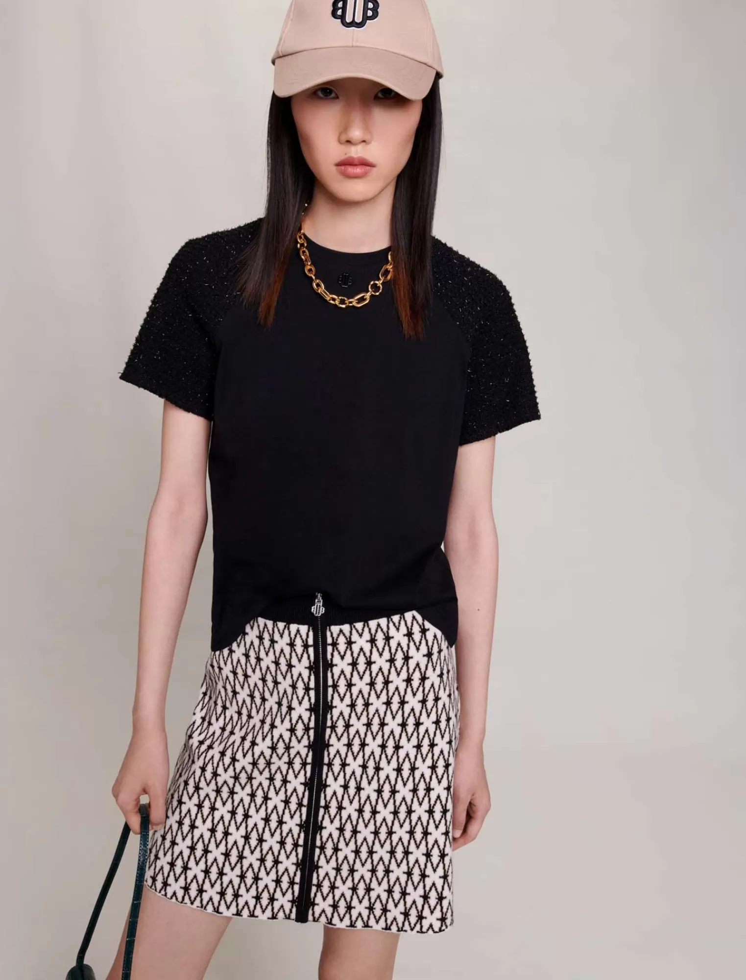 Women Maje Fancy Tweed Tshirt