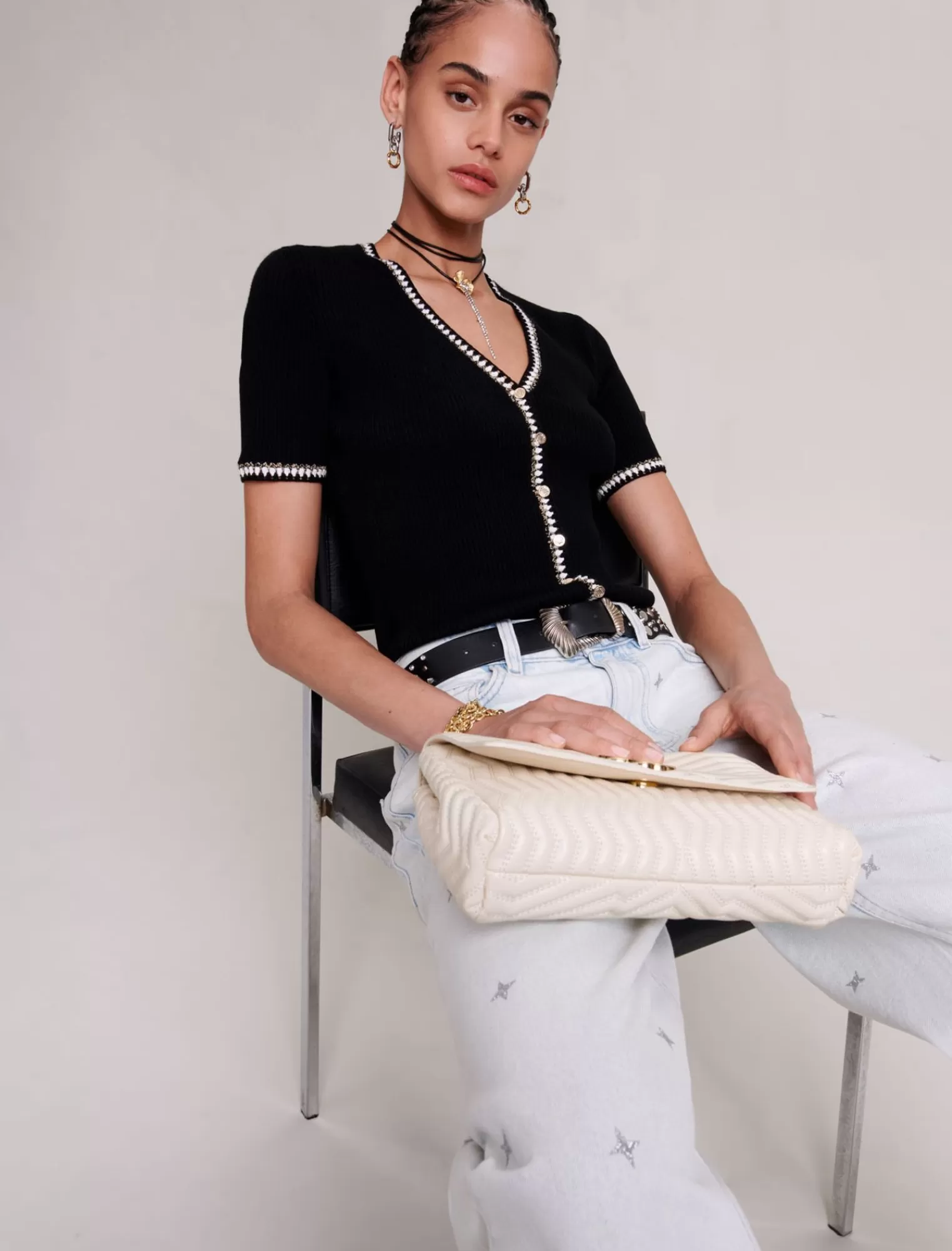 Women Maje Fitted Knitted Pullover
