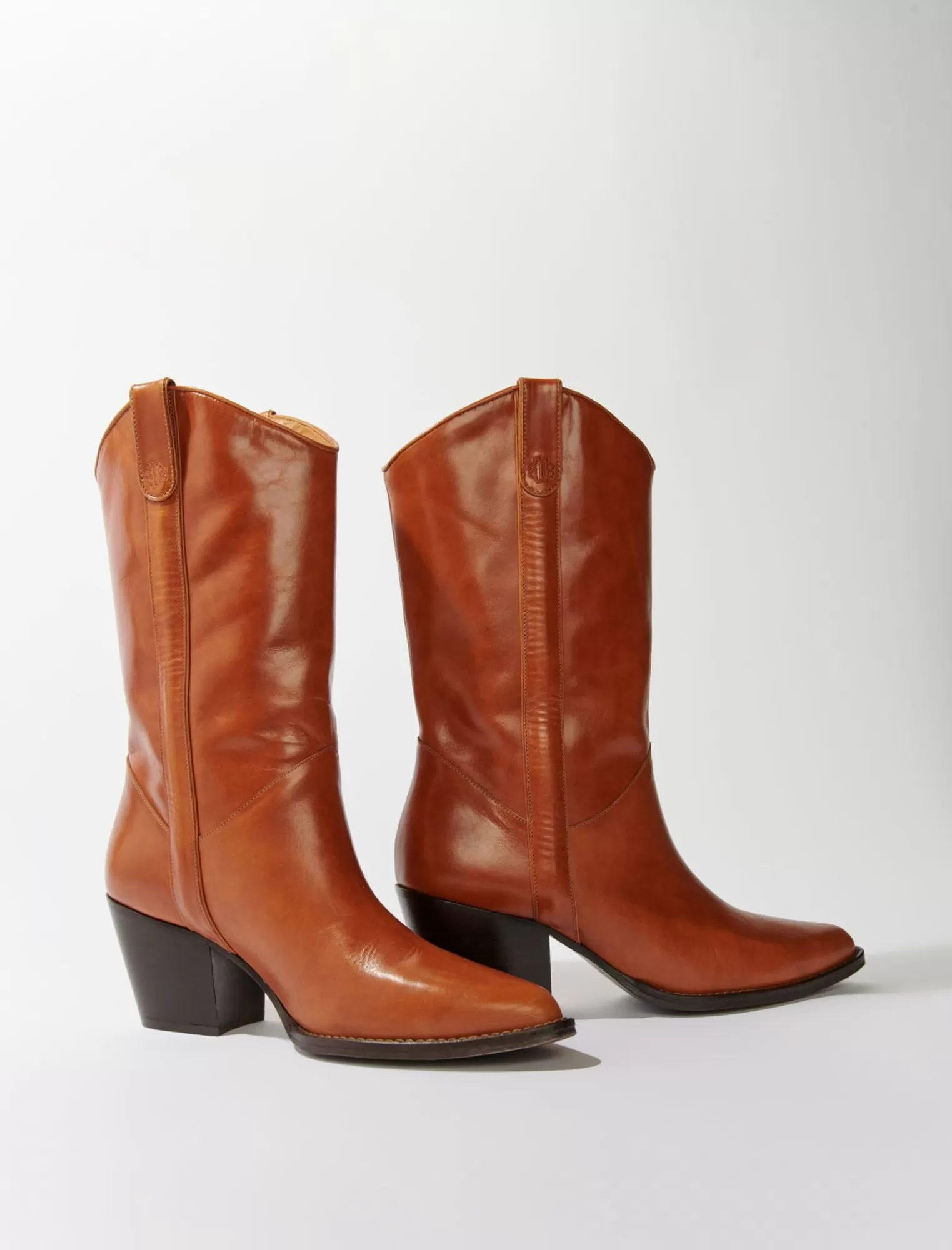 Women Maje Heeled Leather Boots