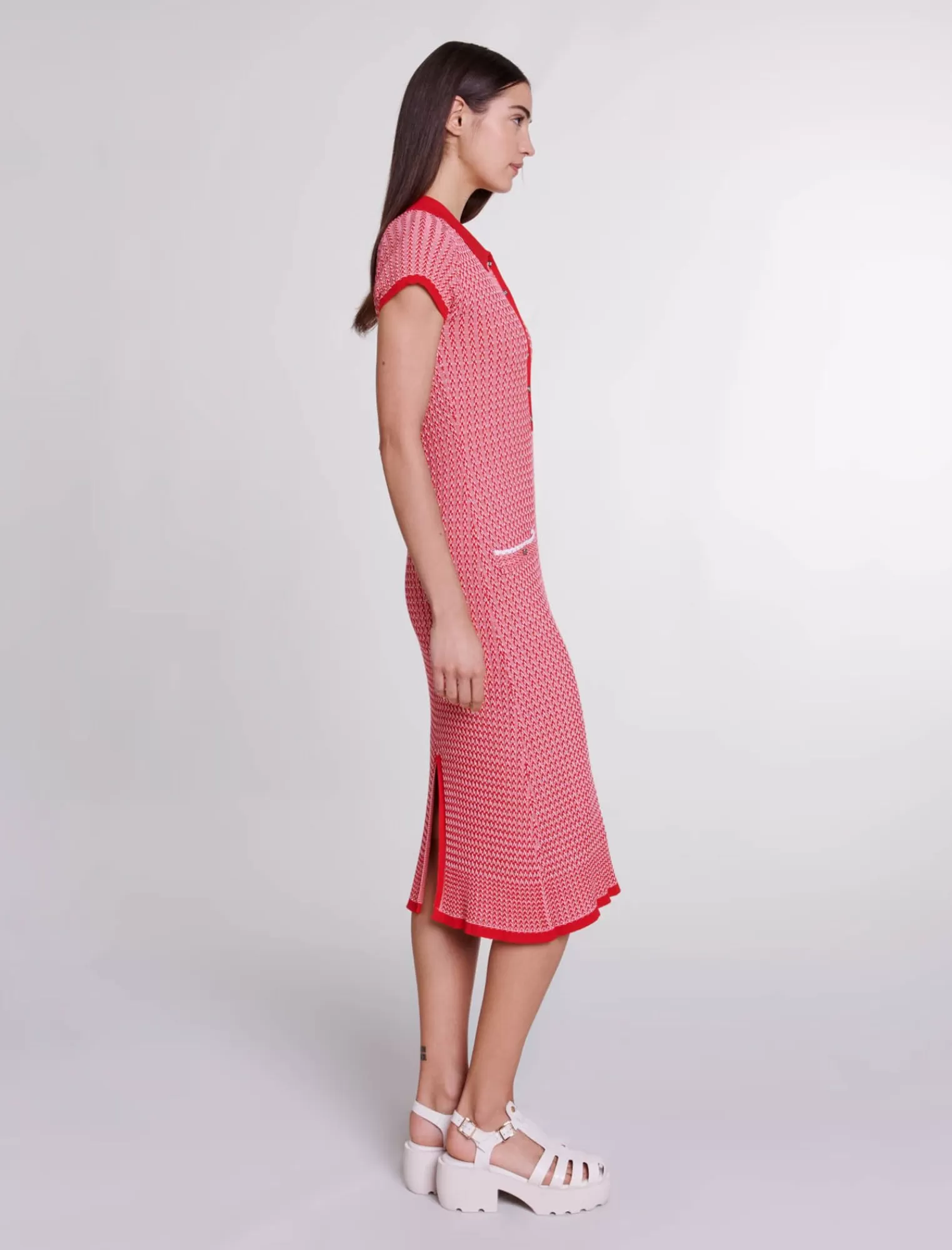 Women Maje Herringbone Knit Maxi Dress