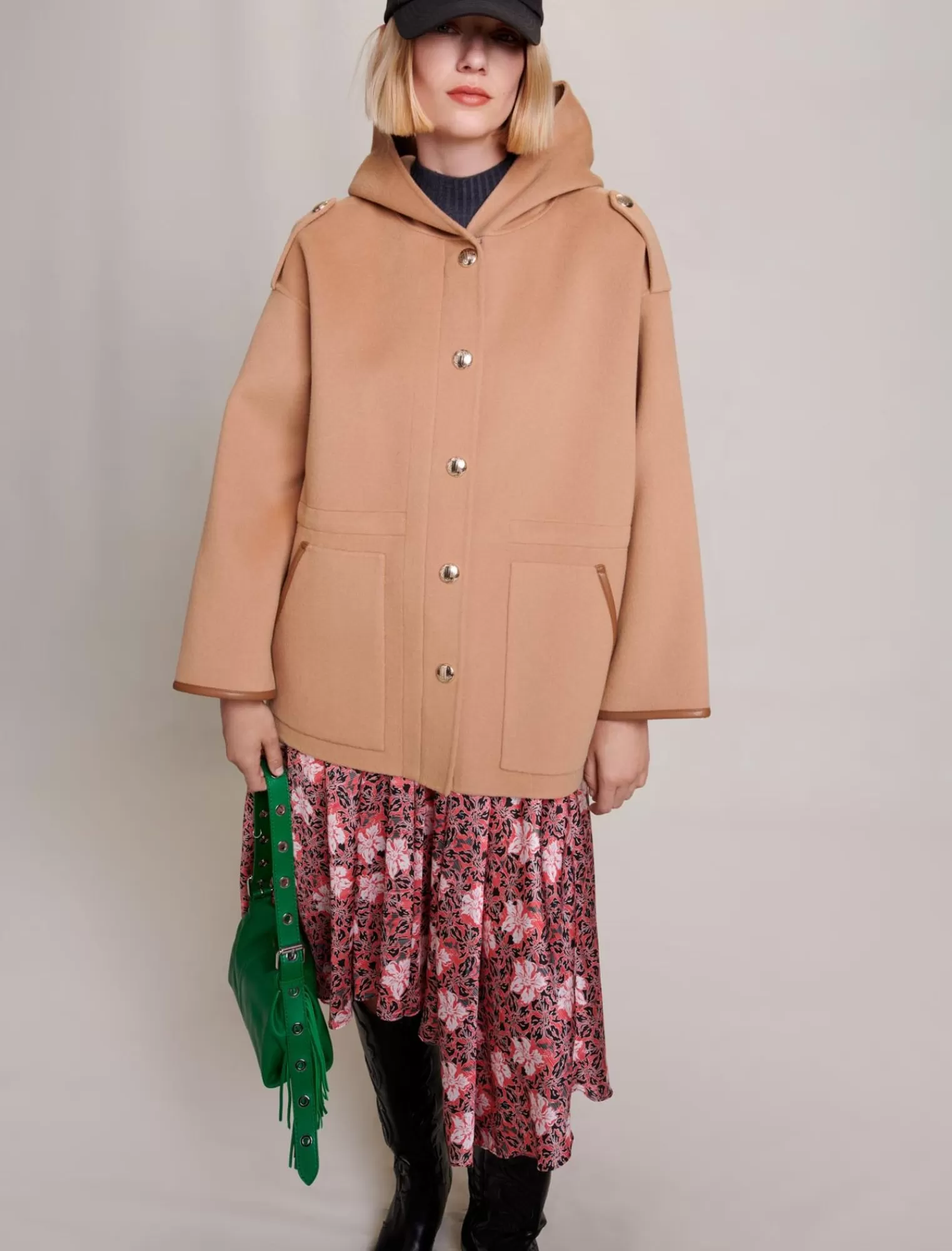 Women Maje Hooded Coat
