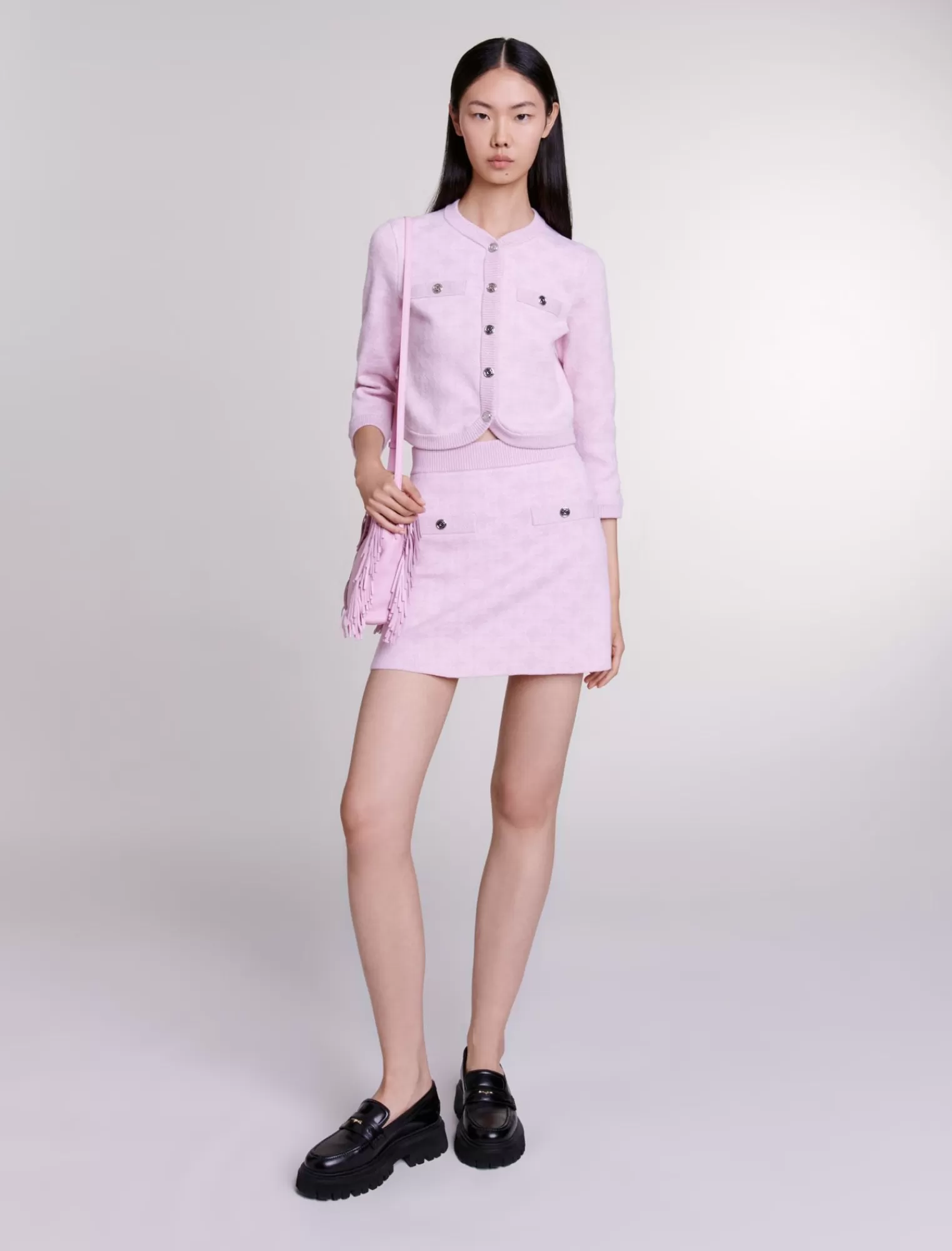 Women Maje Jacquard Knit Skirt