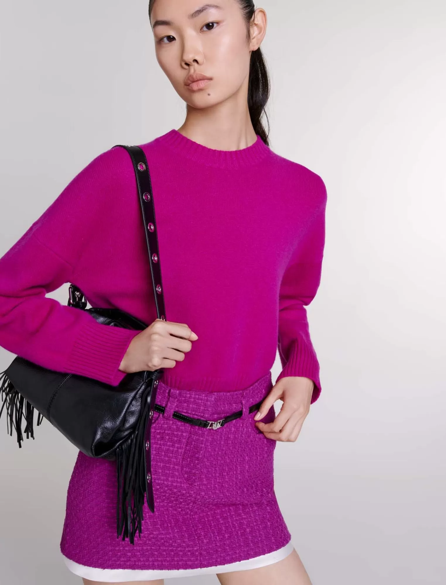 Women Maje Jacquard Tweed Mini Skirt