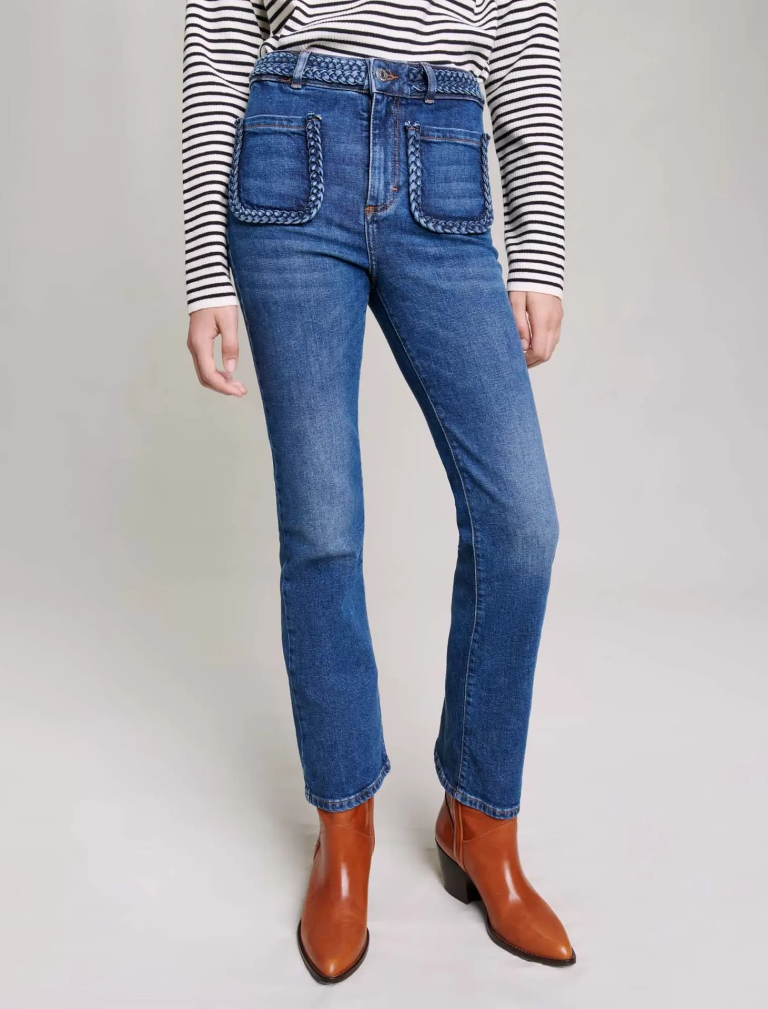 Women Maje Jeans With Braided Detailing