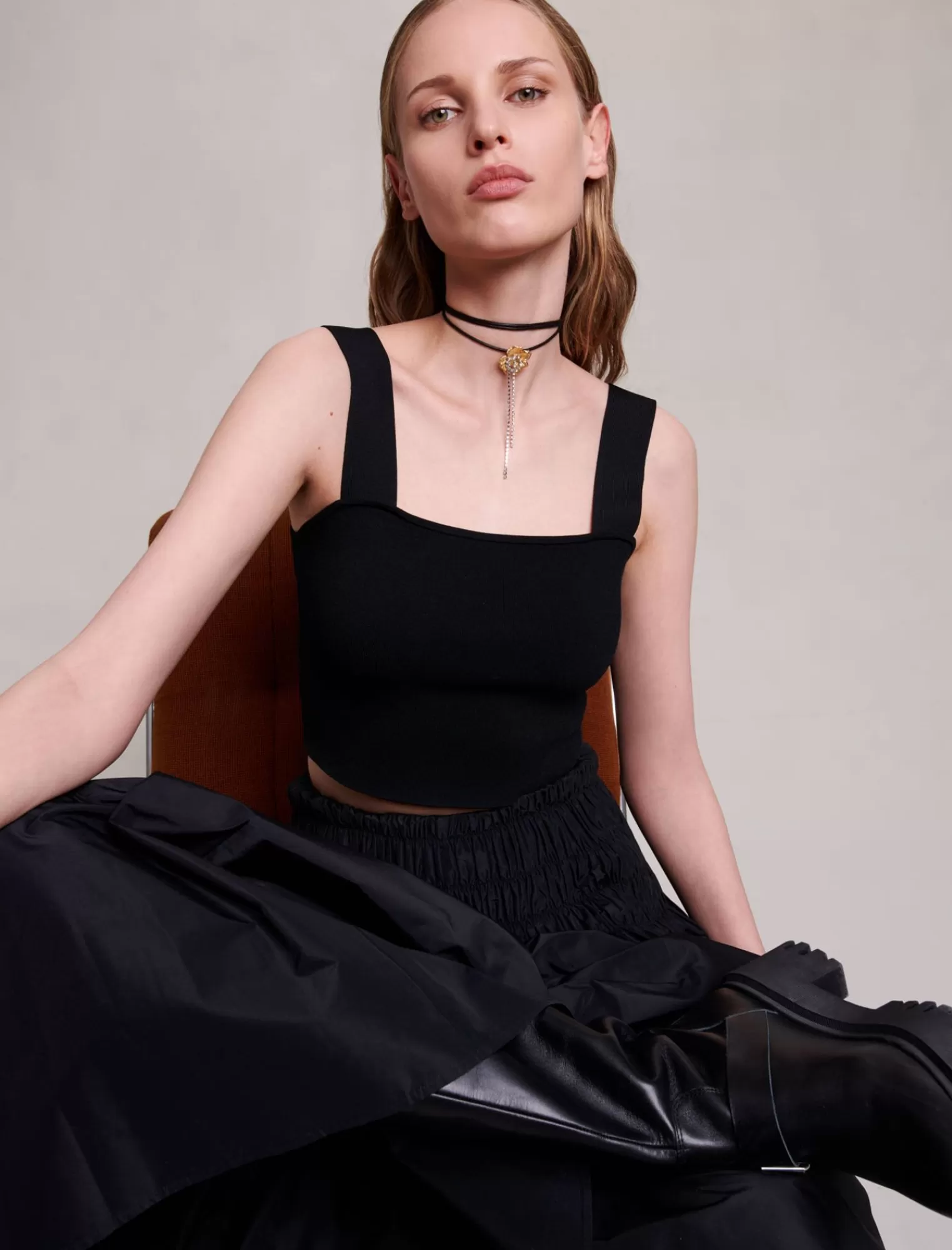 Women Maje Knitted Crop Top