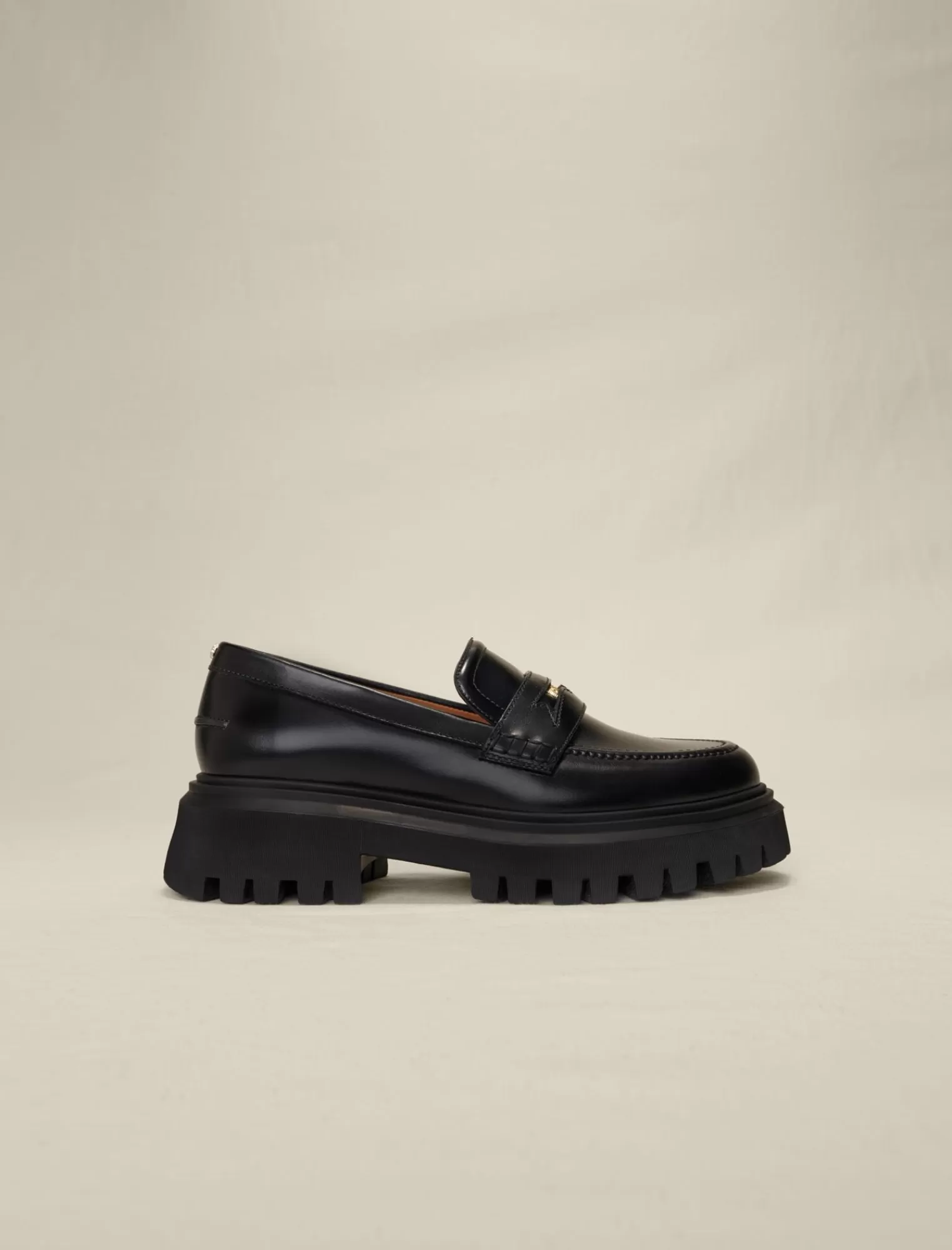 Women Maje Leather Platform Loafers