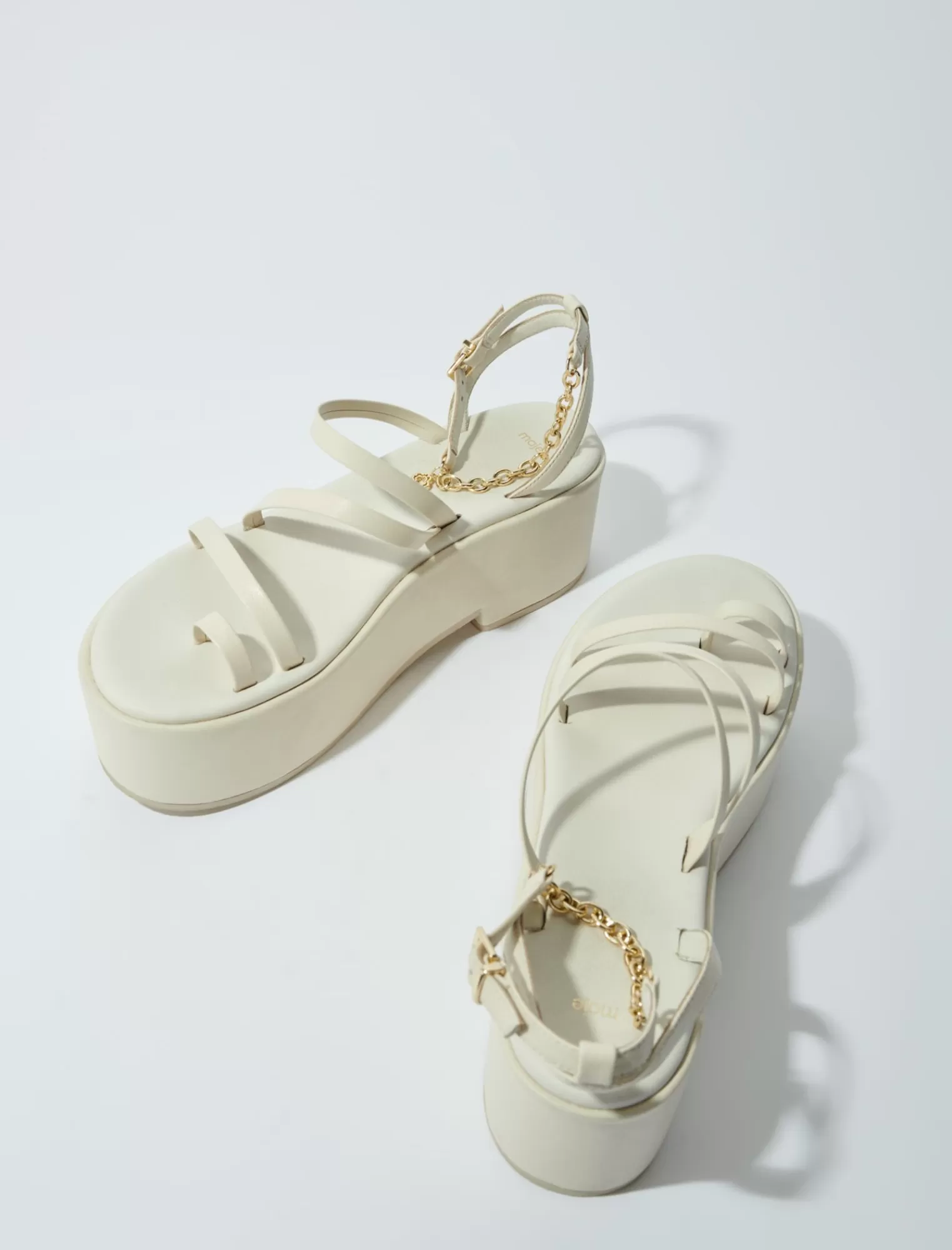 Women Maje Leather Platform Sandals