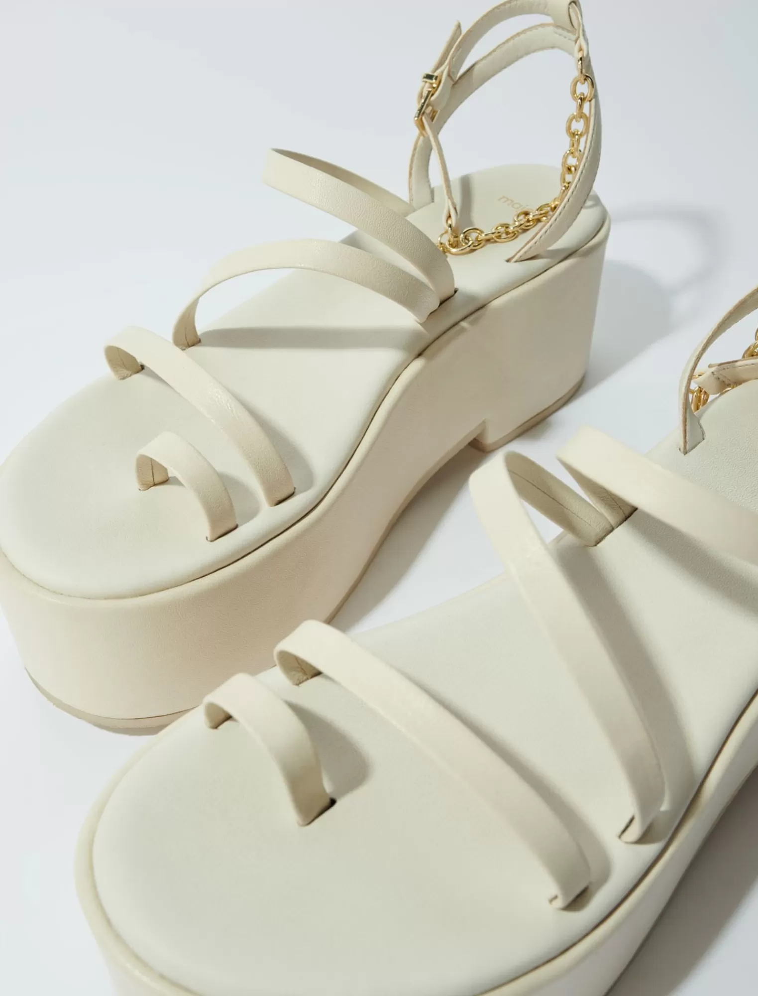 Women Maje Leather Platform Sandals