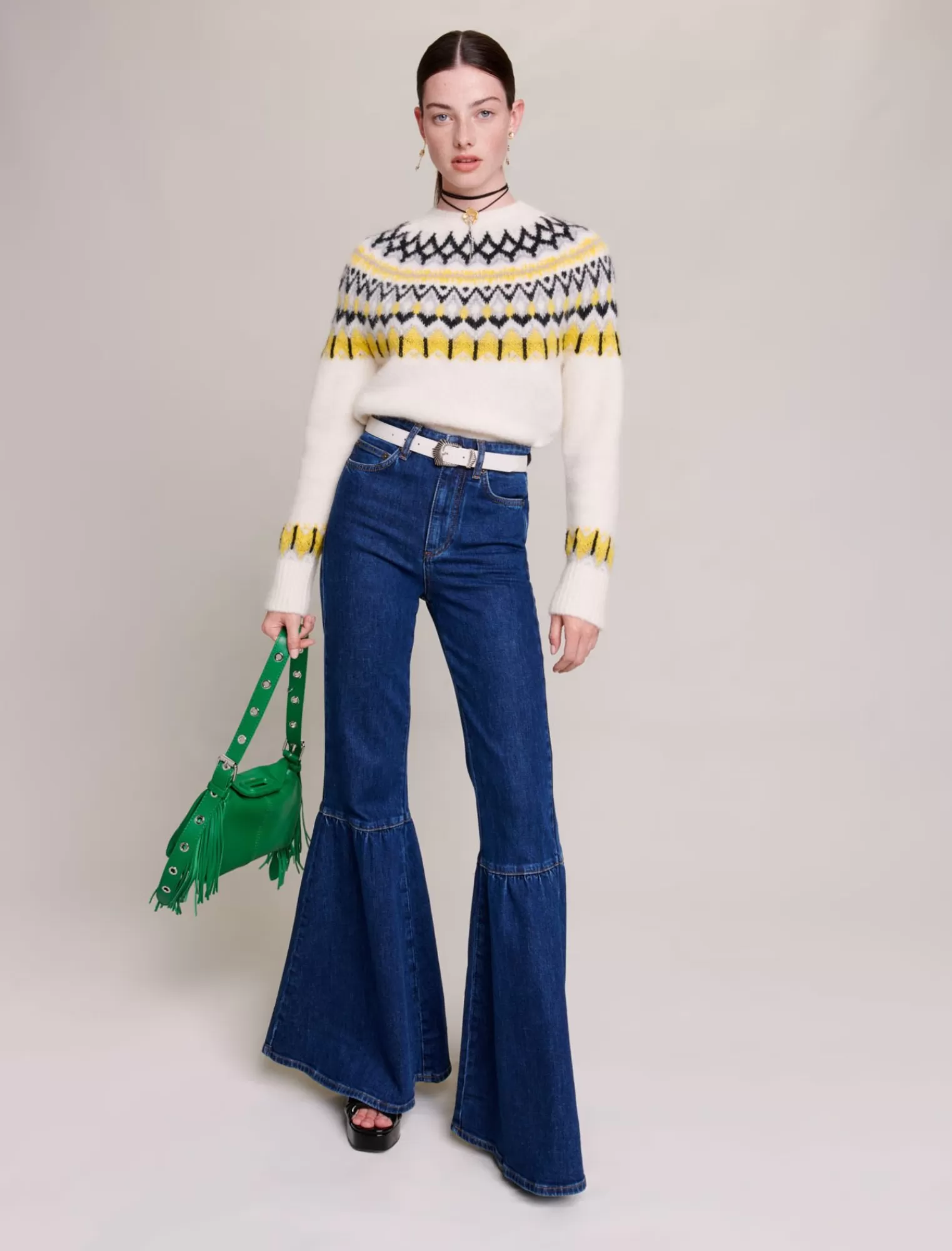 Women Maje Long Flared Jeans