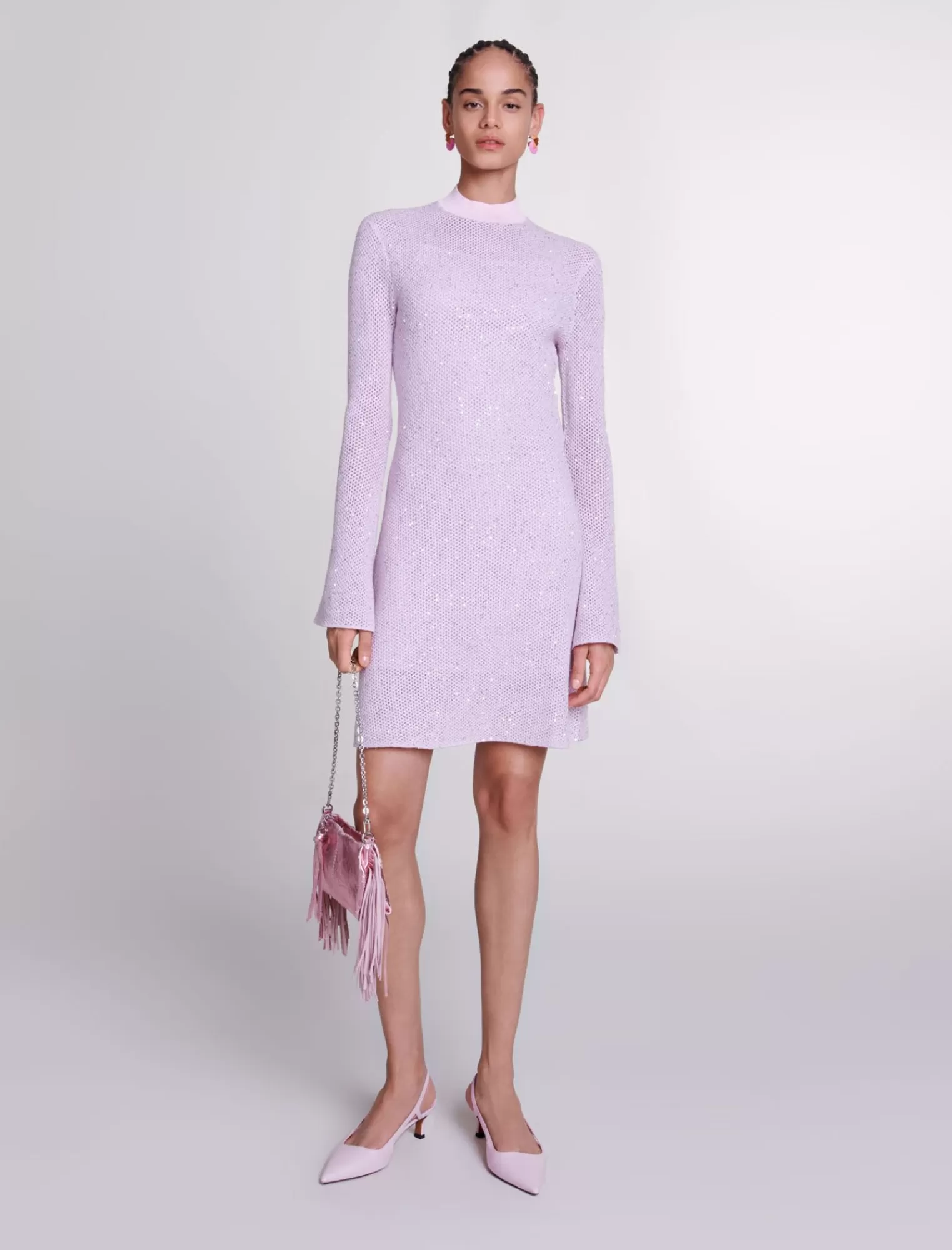 Women Maje Long Sleeve Mini Dress