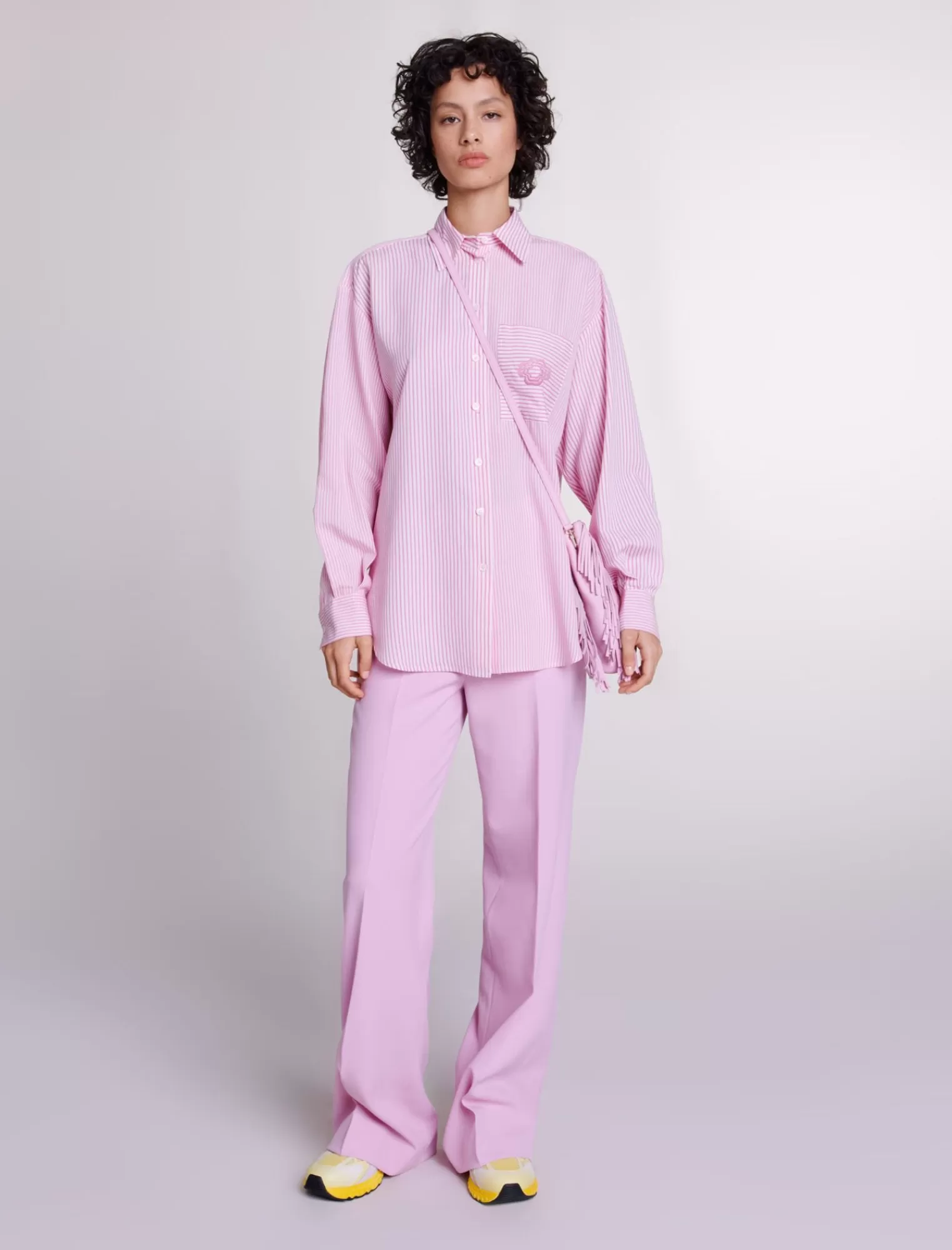 Women Maje Long Stripy Shirt