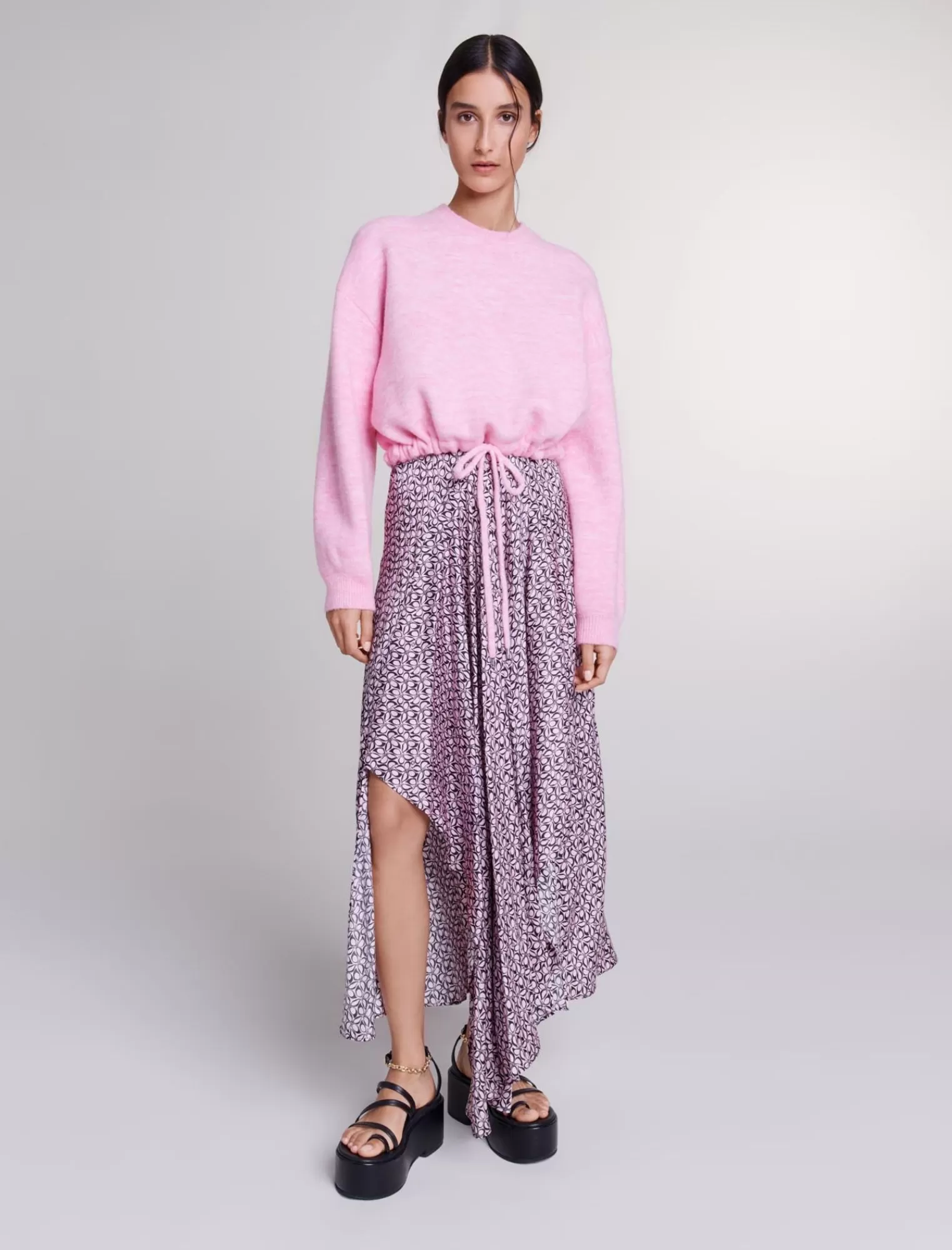 Women Maje Loose Fit Pink Sweater