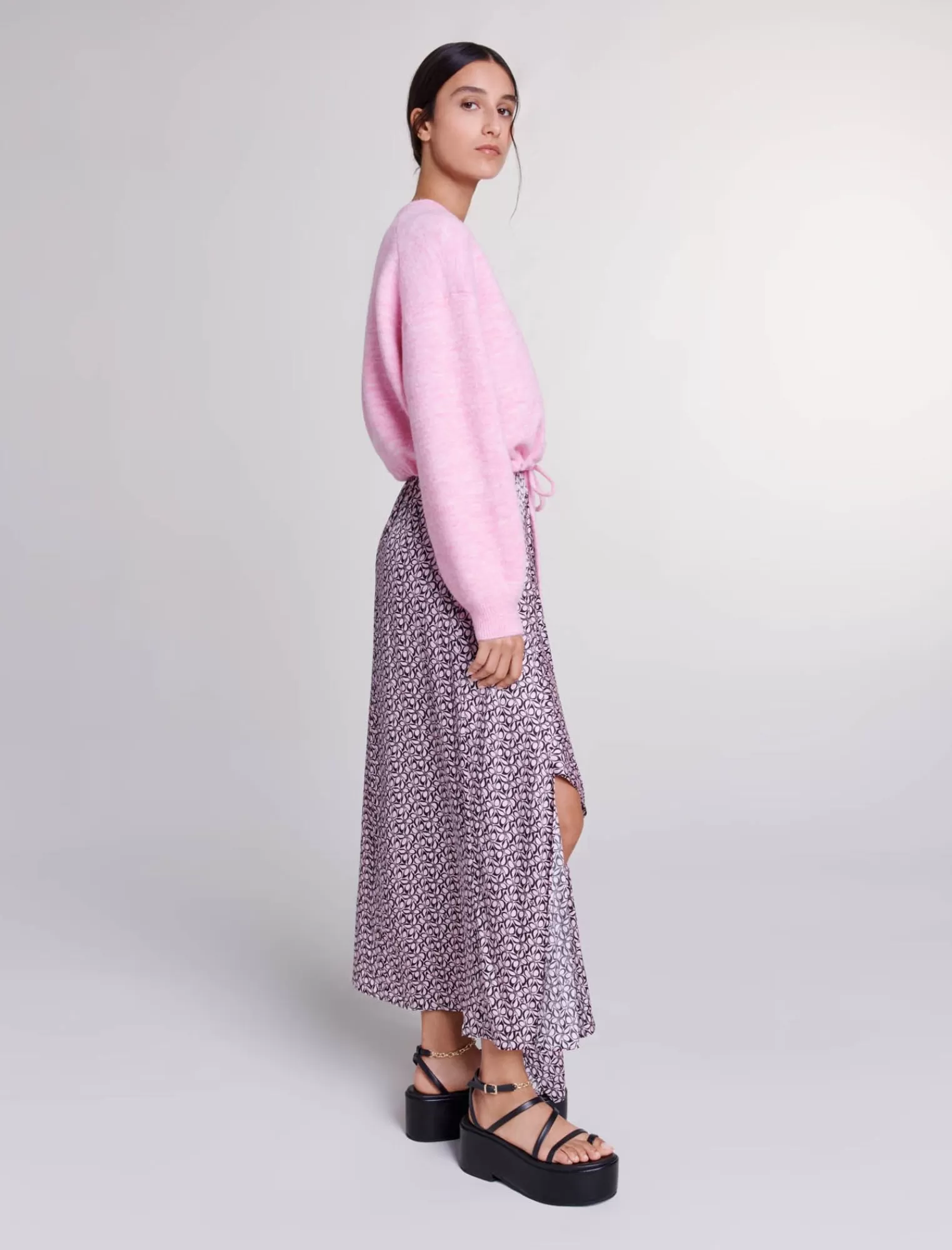 Women Maje Loose Fit Pink Sweater
