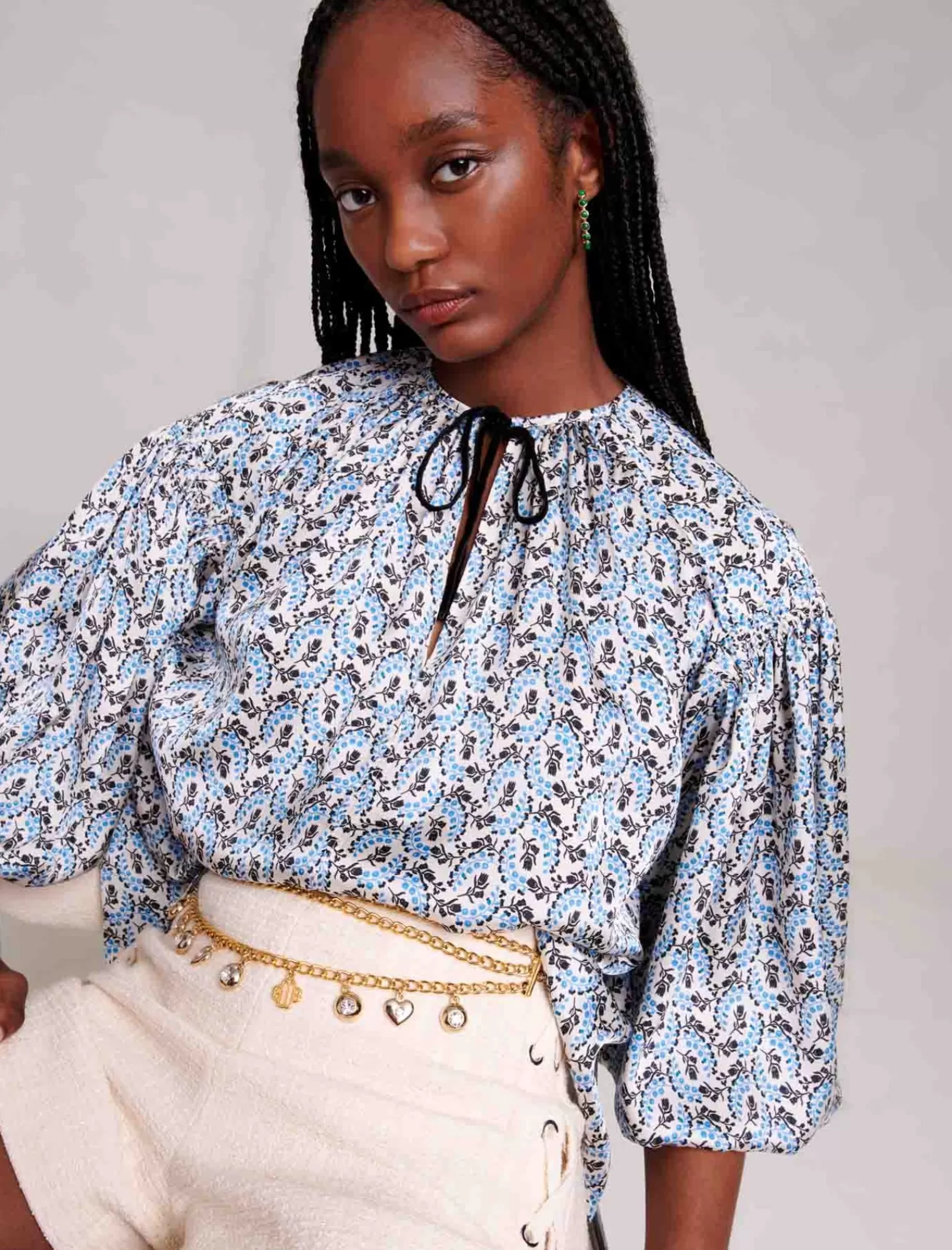Women Maje Loose Fitting Satin Blouse