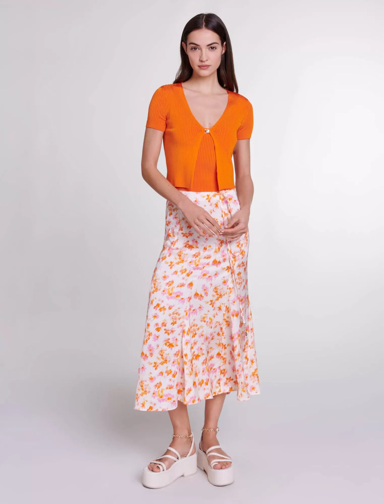 Women Maje Layered Ribbed Crop Top