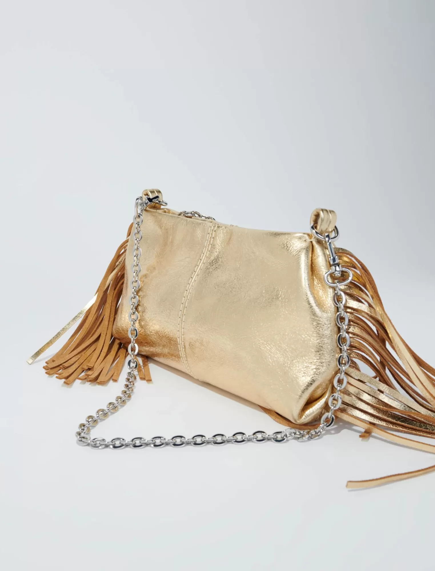 Women Maje Metallic Leather Miss M Clutch