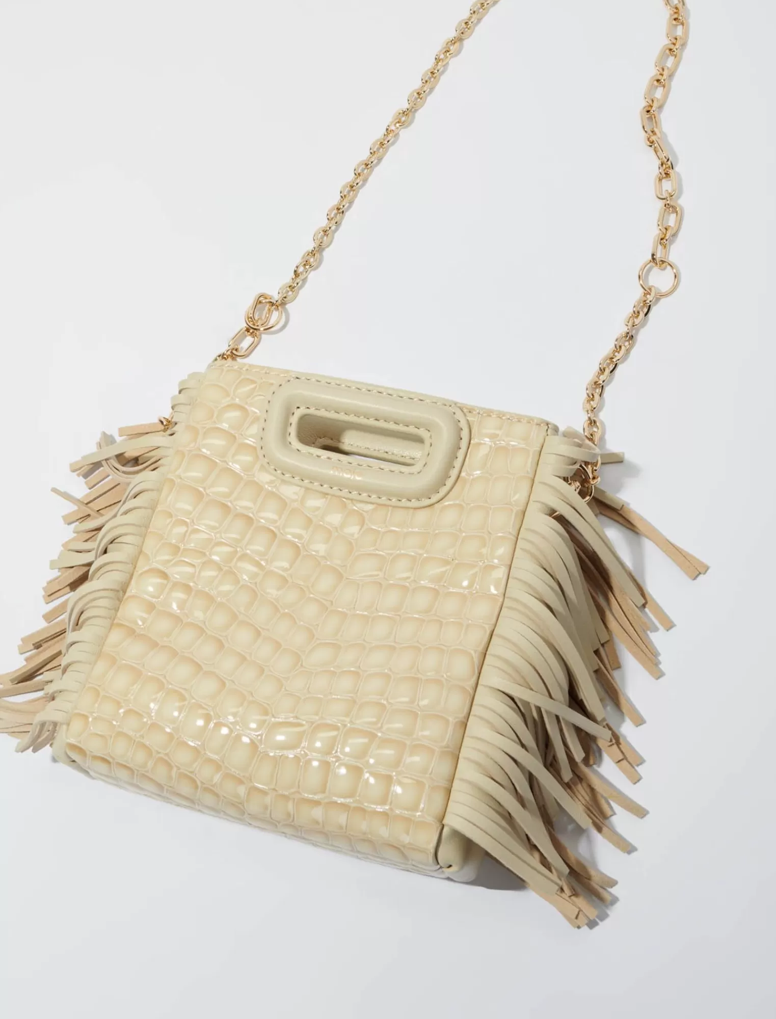 Women Maje Mini M Bag In Crocodile Embossed Leather