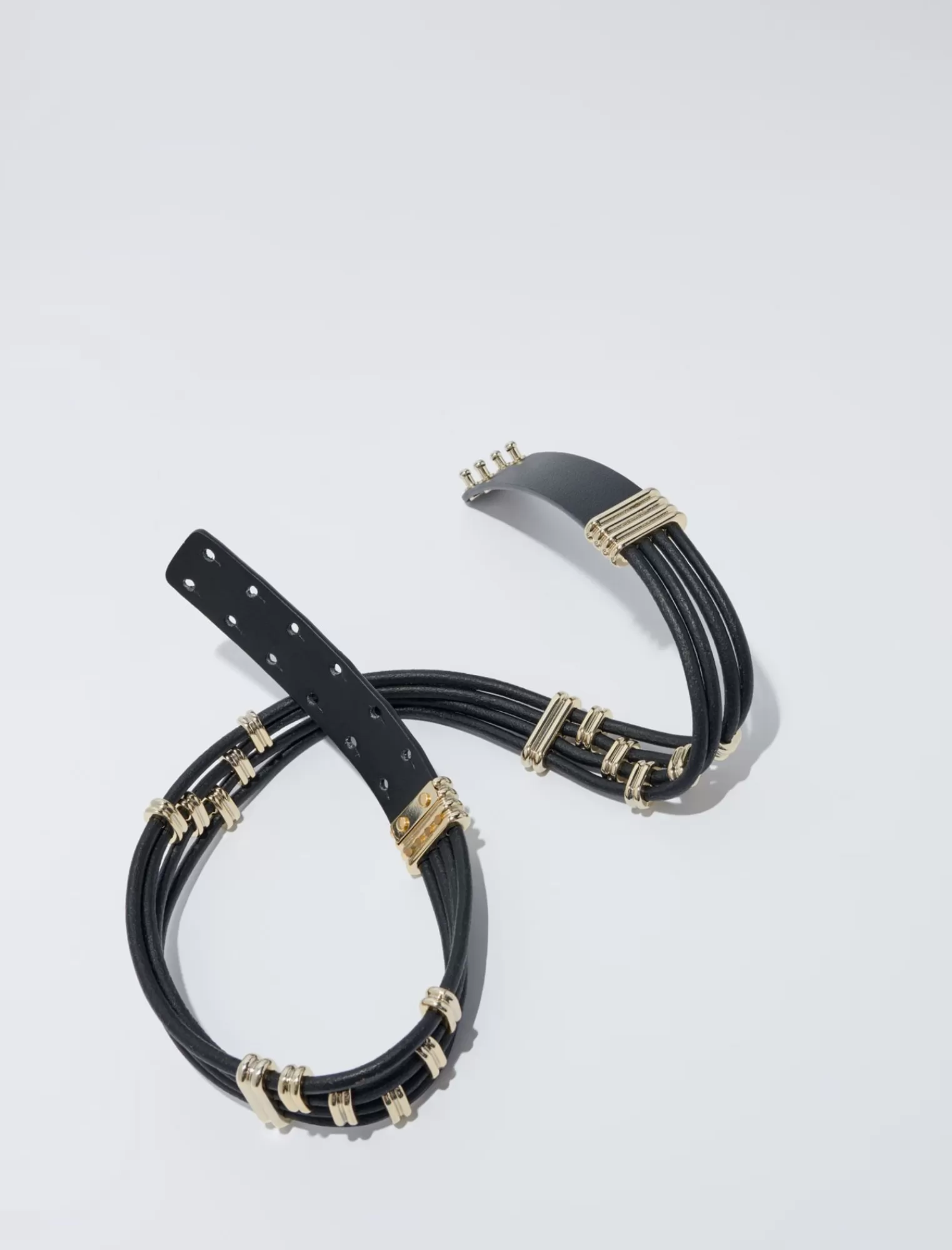 Women Maje Mixed Metal And Leather Belt