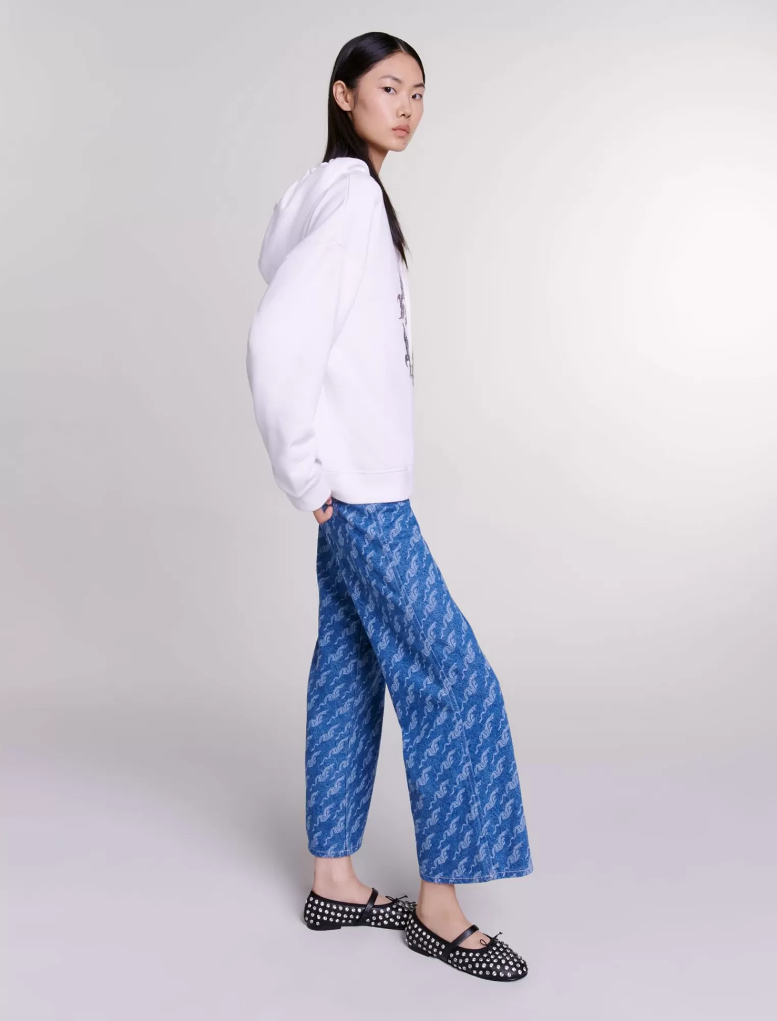 Women Maje Oversized Rhineshtone Sweatshirt