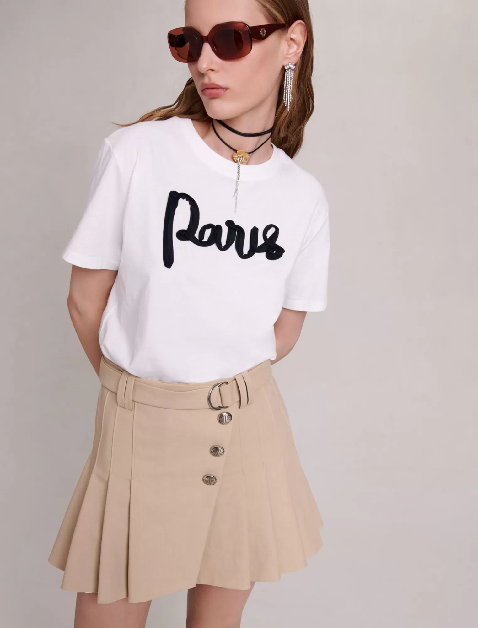 Women Maje Paris Cotton T Shirt