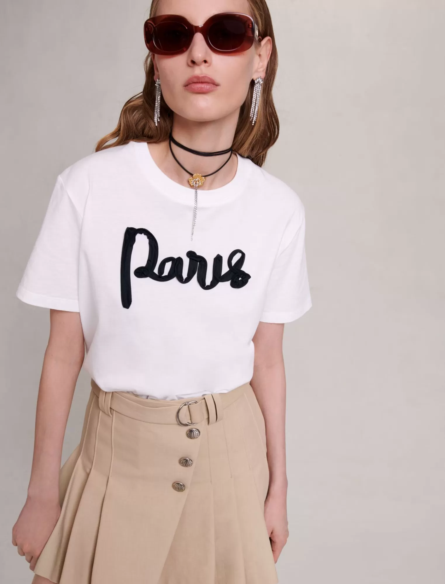 Women Maje Paris Cotton T Shirt