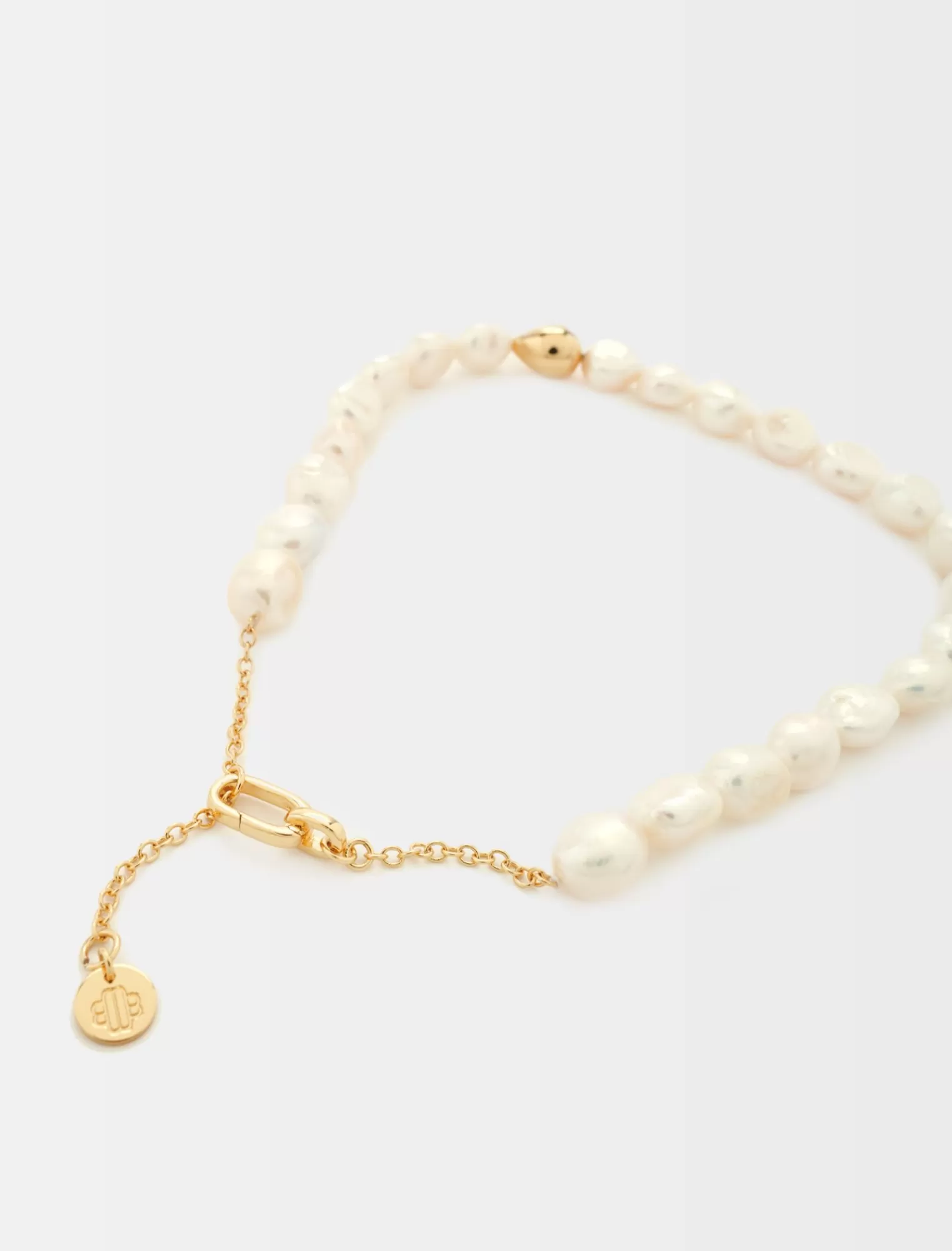 Women Maje Pearl Necklace With Metal Details