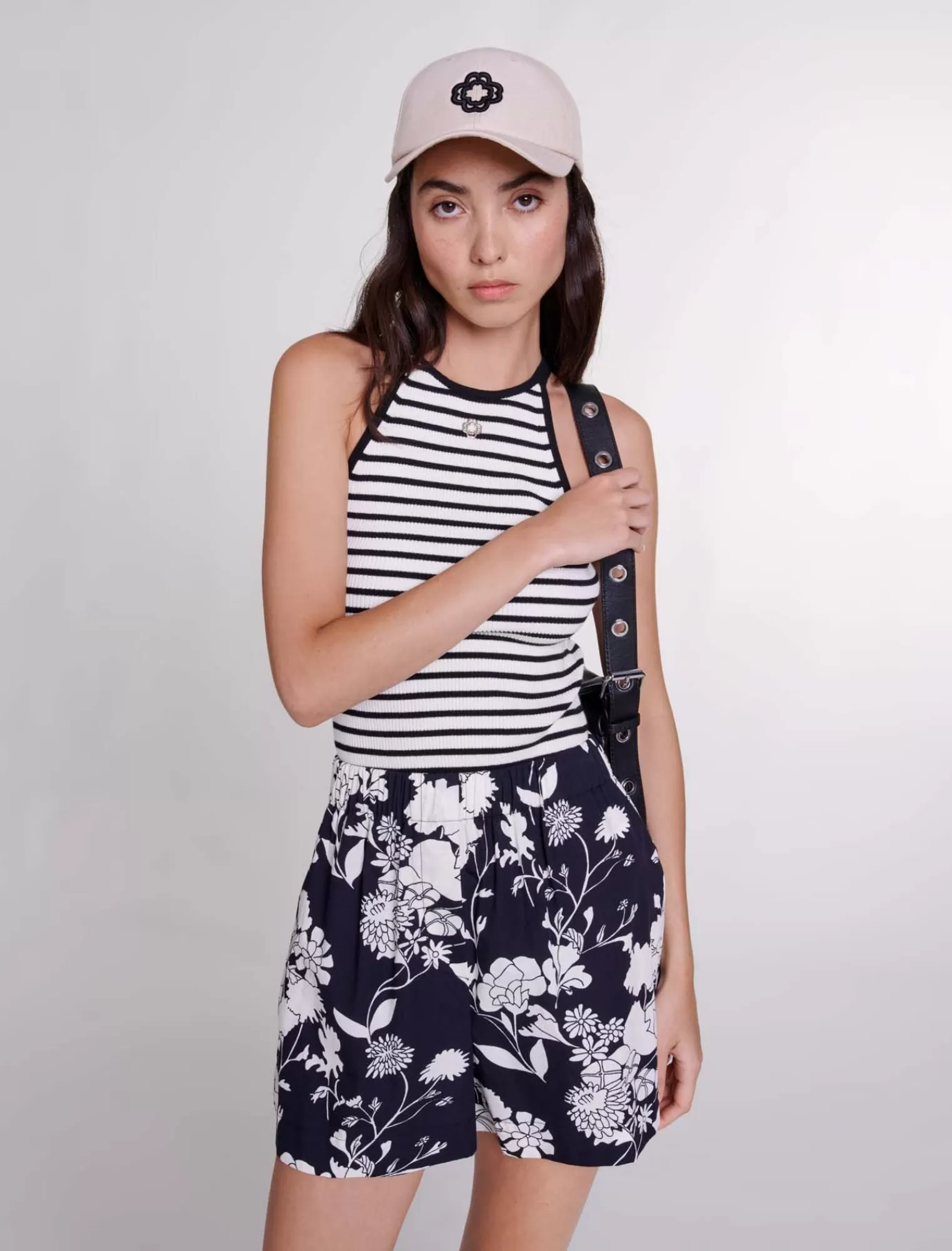 Women Maje Printed Cotton Shorts