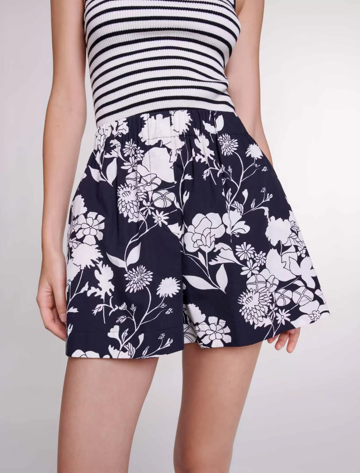 Women Maje Printed Cotton Shorts